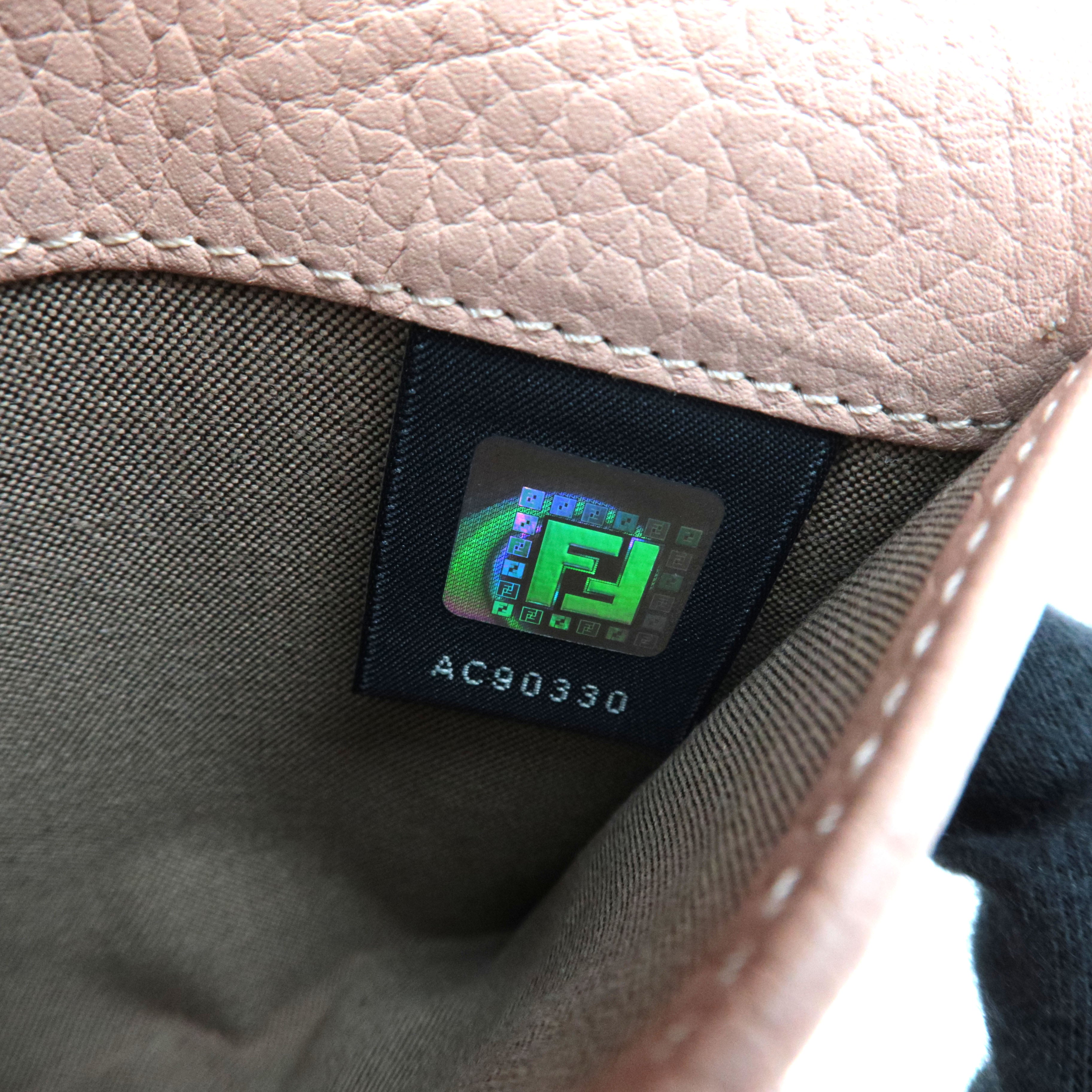 FENDI Zucchino Tri-Fold Wallet Canvas Leather Multicolor Beige 8M0177 *Dust bag