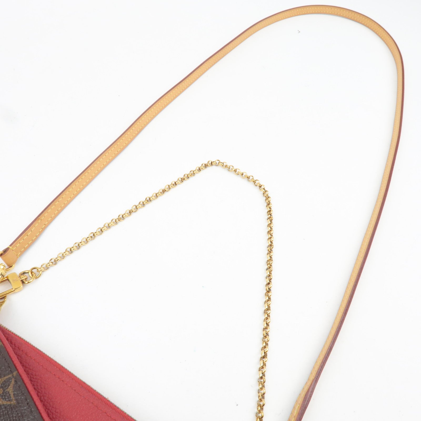 Louis Vuitton Monogram Pallas Clutch Shoulder Bag Cerise M41638 GI4156 *Dust bag, Strap