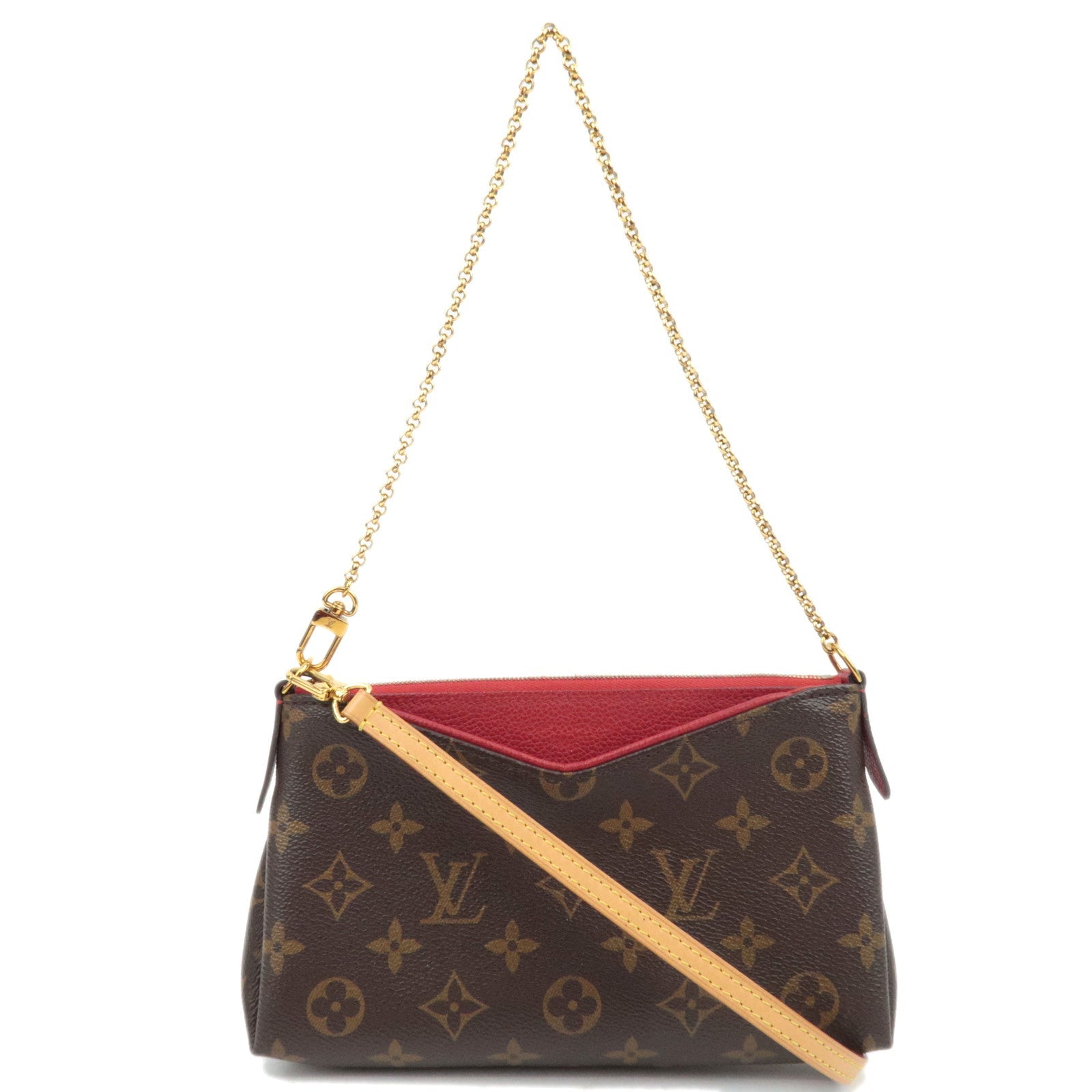 Louis Vuitton Monogram Pallas Clutch Shoulder Bag Cerise M41638 GI4156 *Dust bag, Strap83591