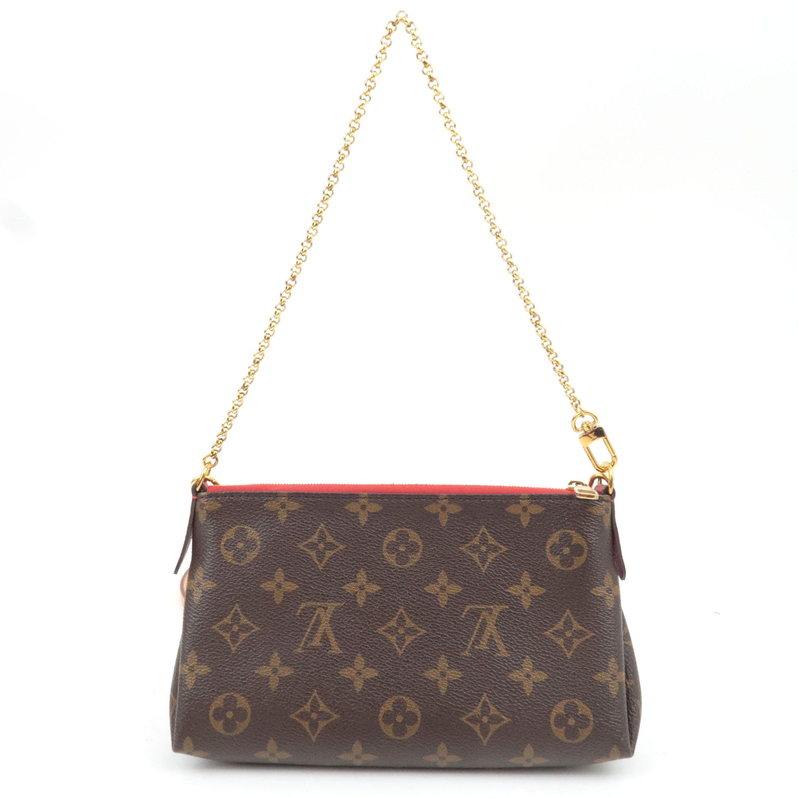 Louis Vuitton Monogram Pallas Clutch Shoulder Bag Cerise M41638 GI4156 *Dust bag, Strap