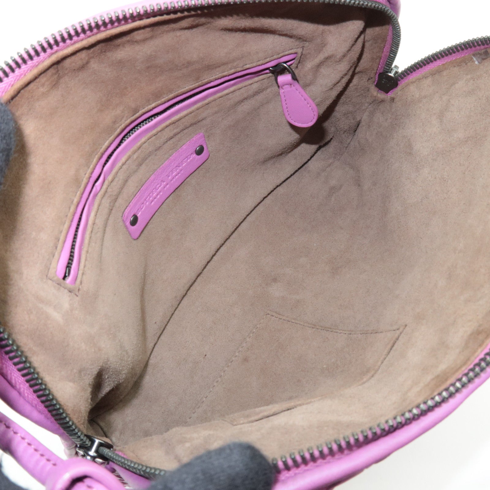 BOTTEGA VENETA Intrecciato Shoulder Bag Leather Purple *Dust bag, Mirror