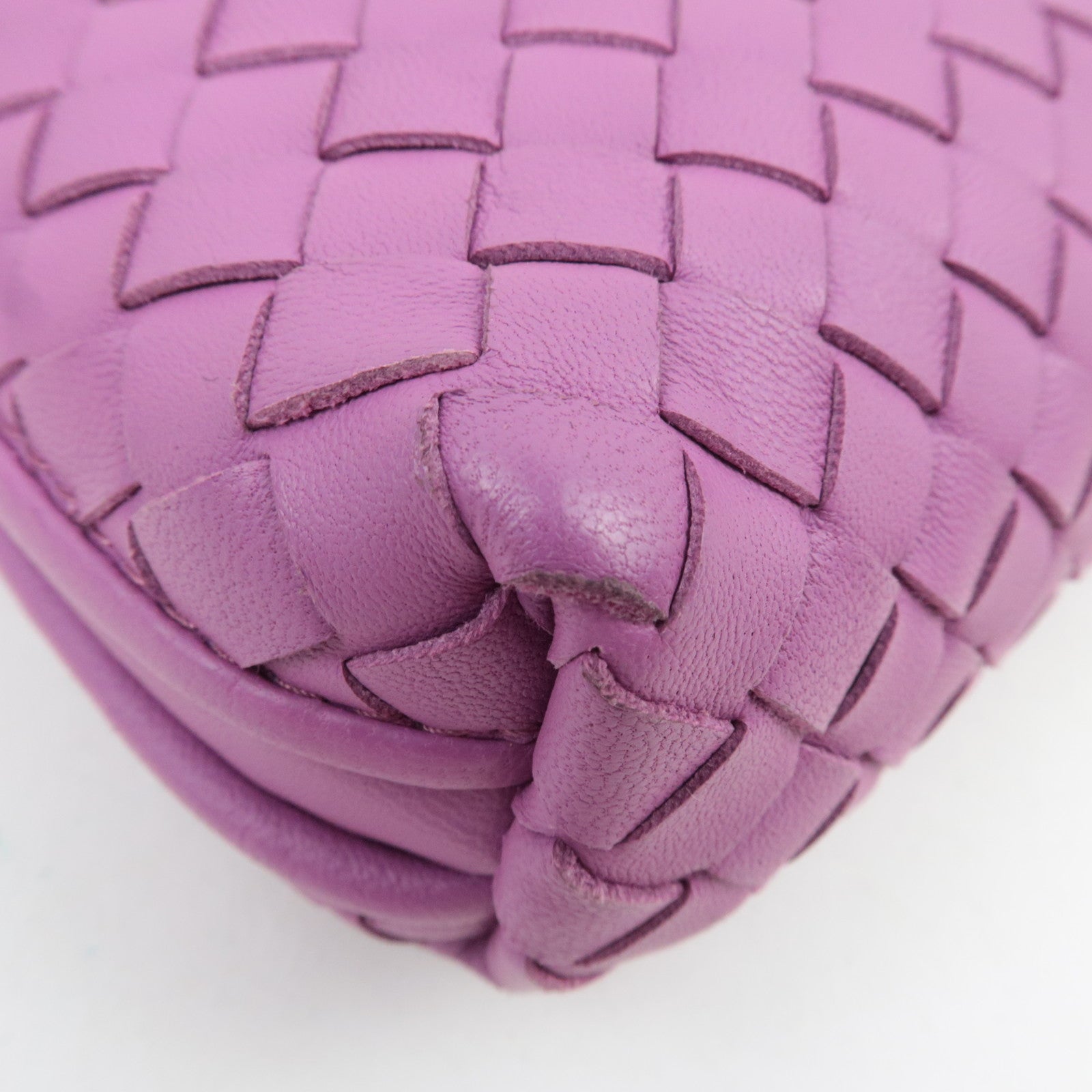 BOTTEGA VENETA Intrecciato Shoulder Bag Leather Purple *Dust bag, Mirror