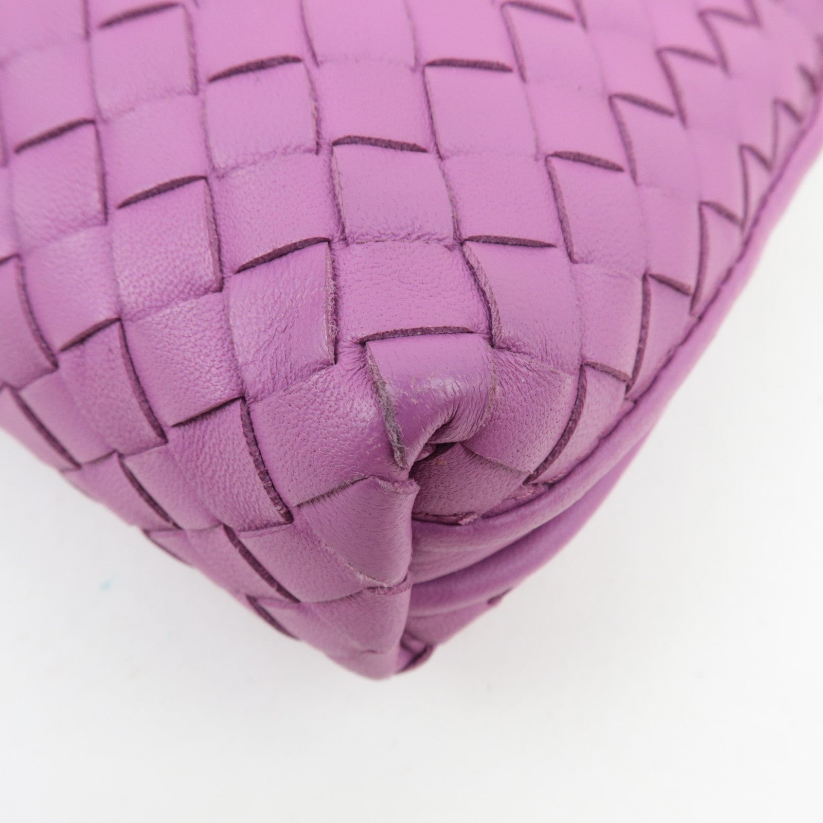 BOTTEGA VENETA Intrecciato Shoulder Bag Leather Purple *Dust bag, Mirror