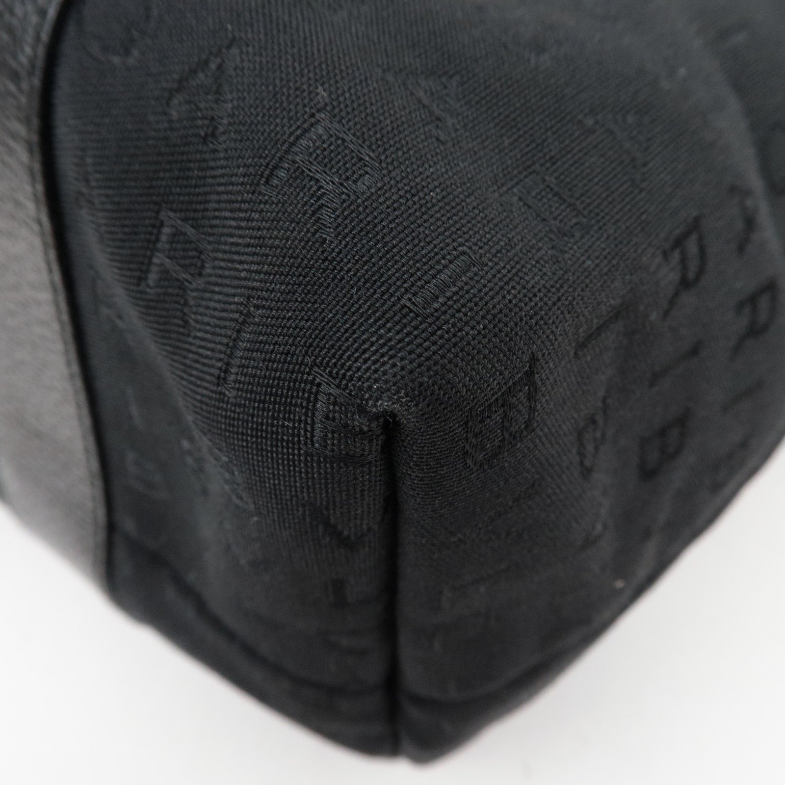 BVLGARI Logomania Tote Bag Canvas Leather Black *Dust bag, Pouch