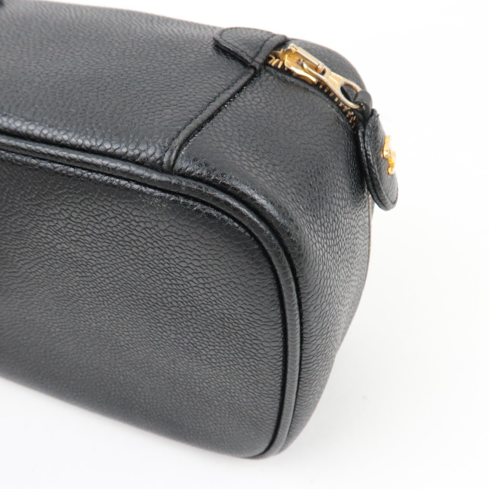 CHANEL Cocomark Vanity Bag Caviarskin Black Gold HDW A01997 3325954 *G card