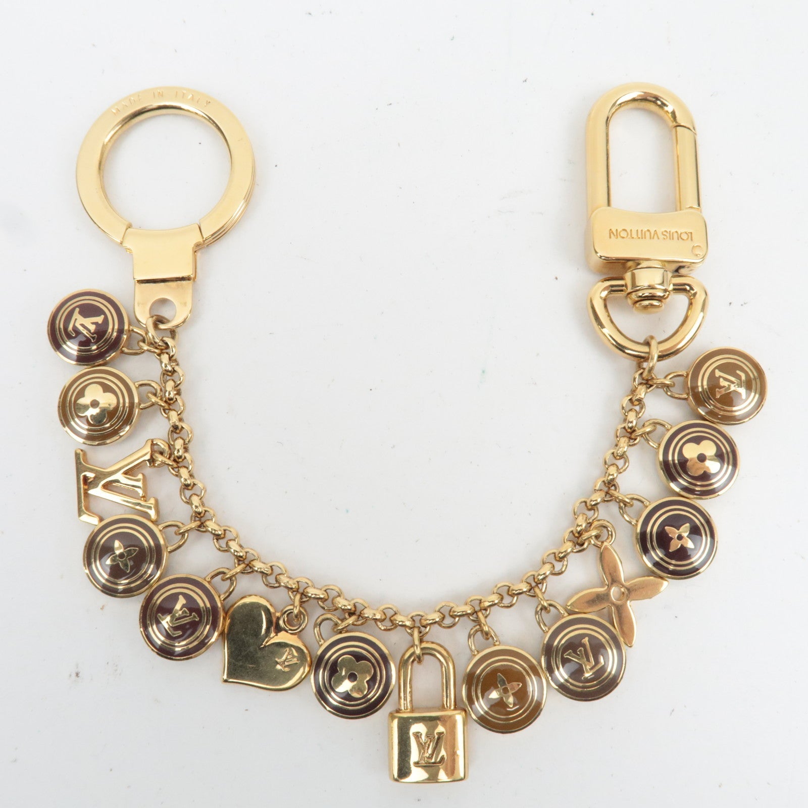 Louis Vuitton Porte Cles Chaine pastille Bag Charm Maron M65386