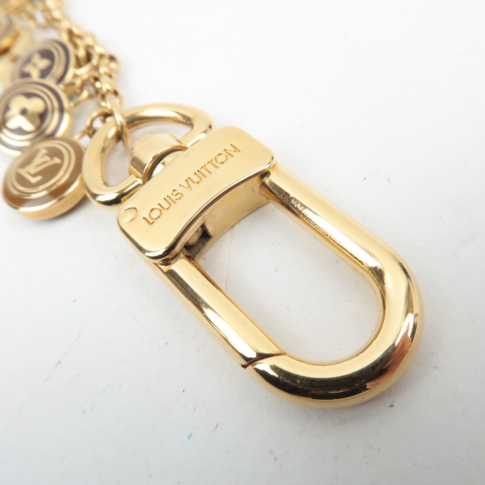 Louis Vuitton Porte Cles Chaine pastille Bag Charm Maron M65386