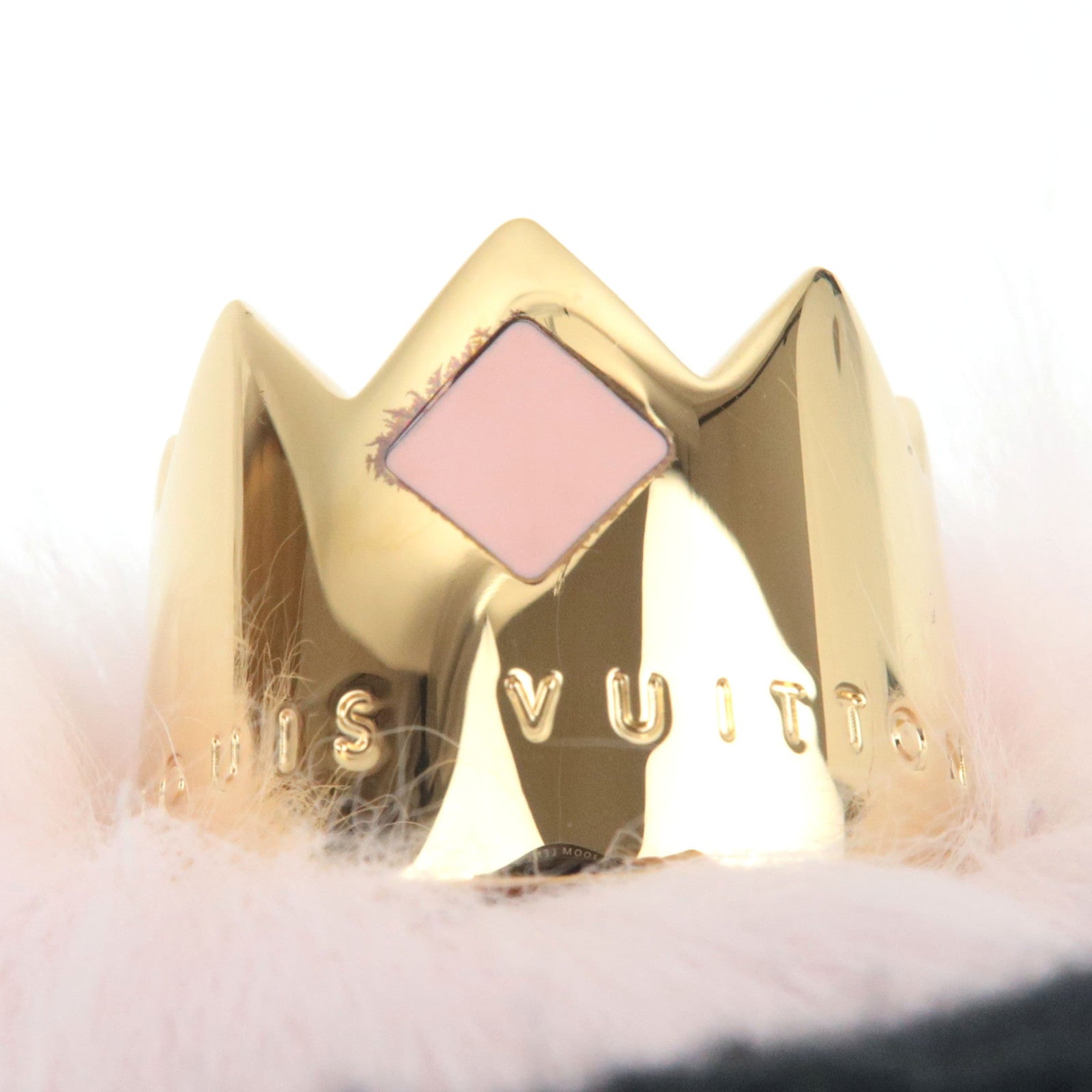 Louis Vuitton Fuzzy Bubble Fur Bag Charm Rose Clair M67371 CX1105