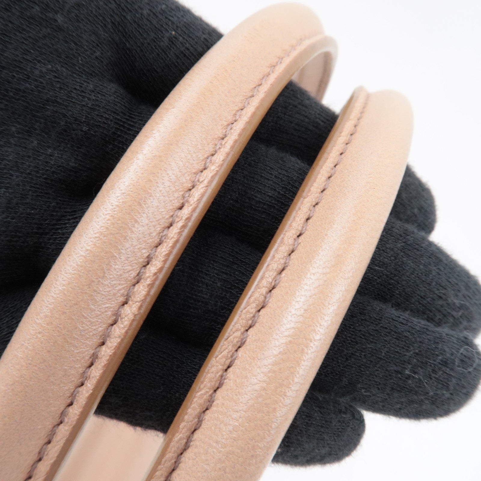 Ferragamo Gancini Shoulder Bag Leather Pink Beige