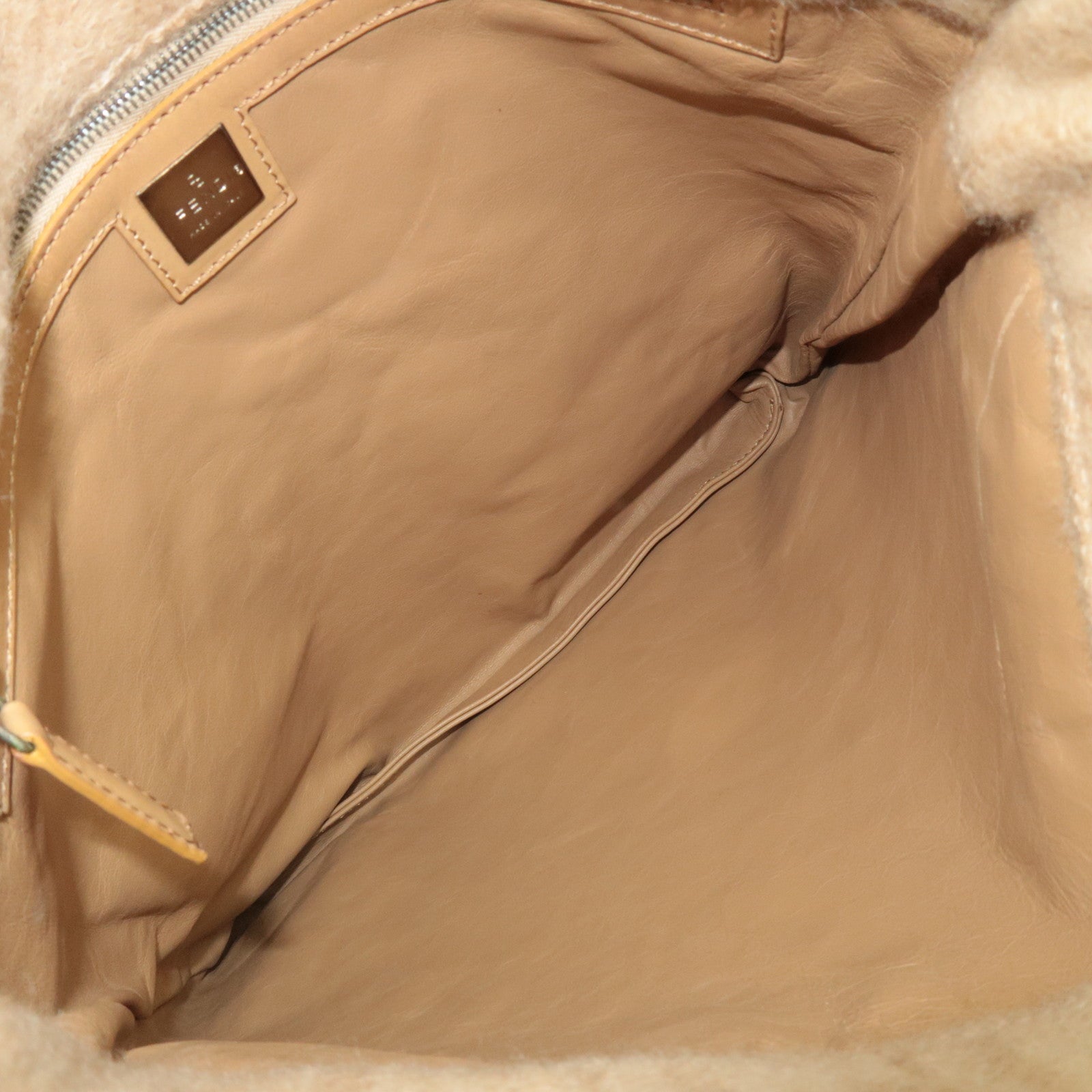 FENDI Zucca Wool Leather Tote Bag Beige *Dust bag