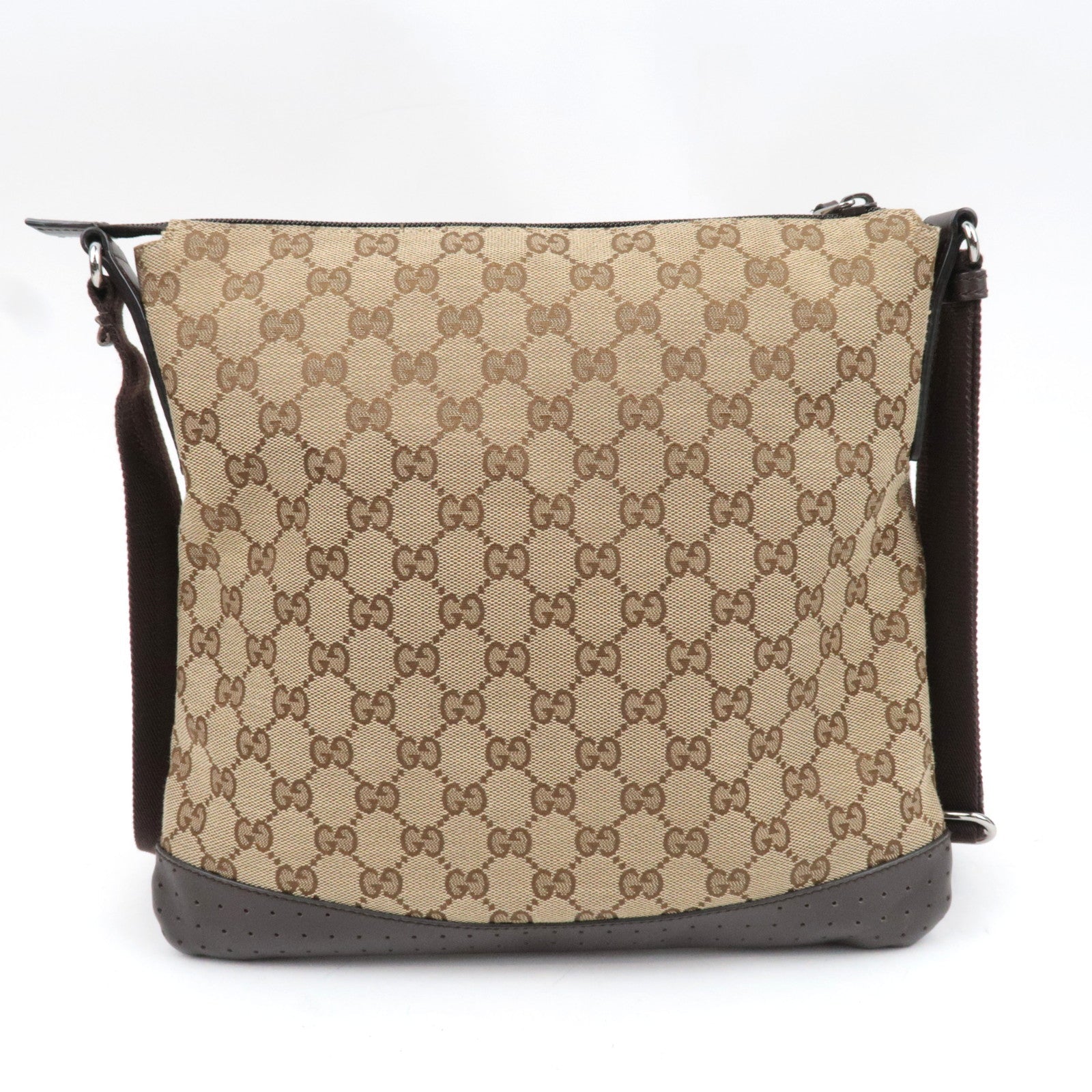 GUCCI Shoulder Bag GG Canvas Leather Beige Brown 145857 *Dust bag
