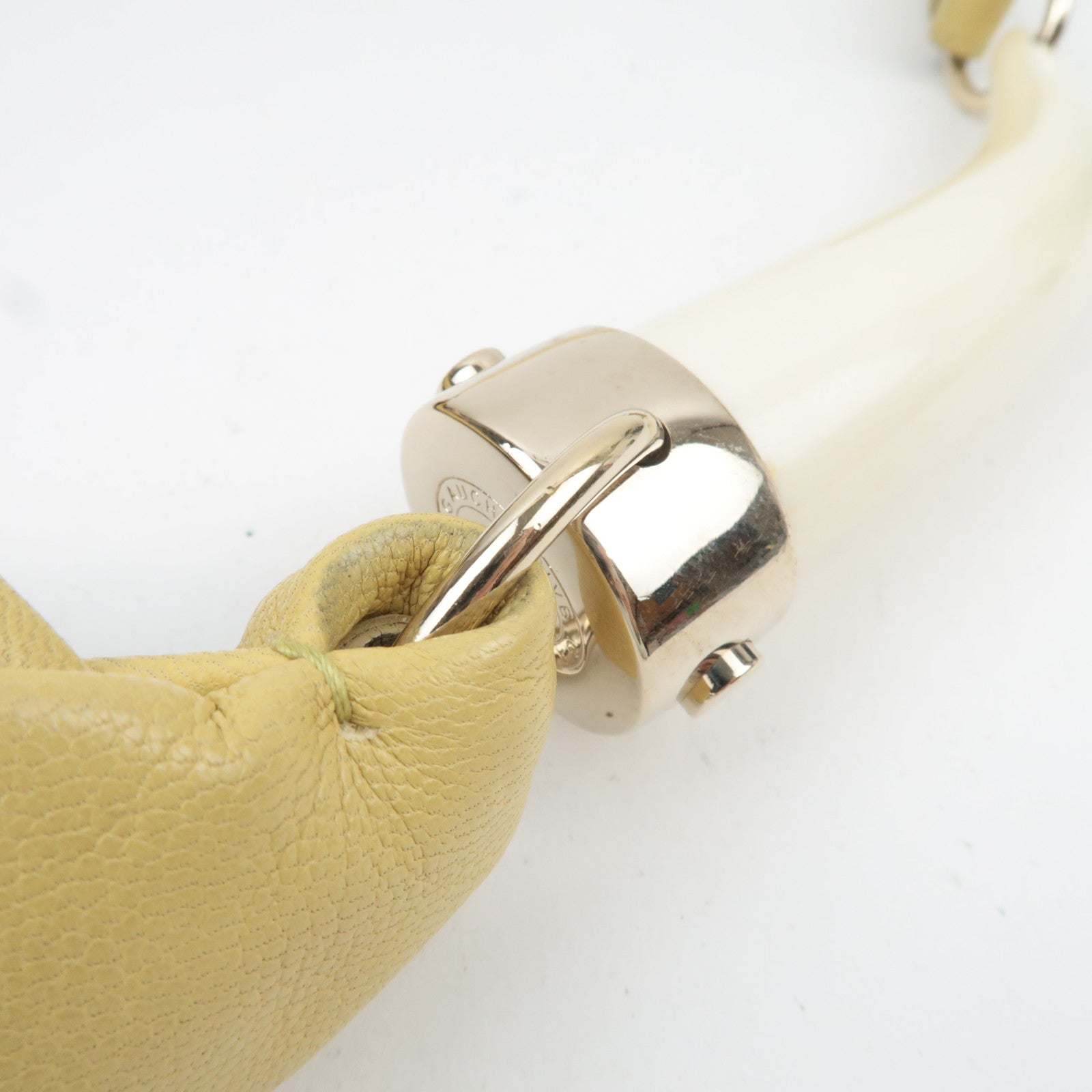 SAINT LAURENT YSL Saint Tropez Ruffle Leather Shoulder Bag Yellow 129132 *Dust bag