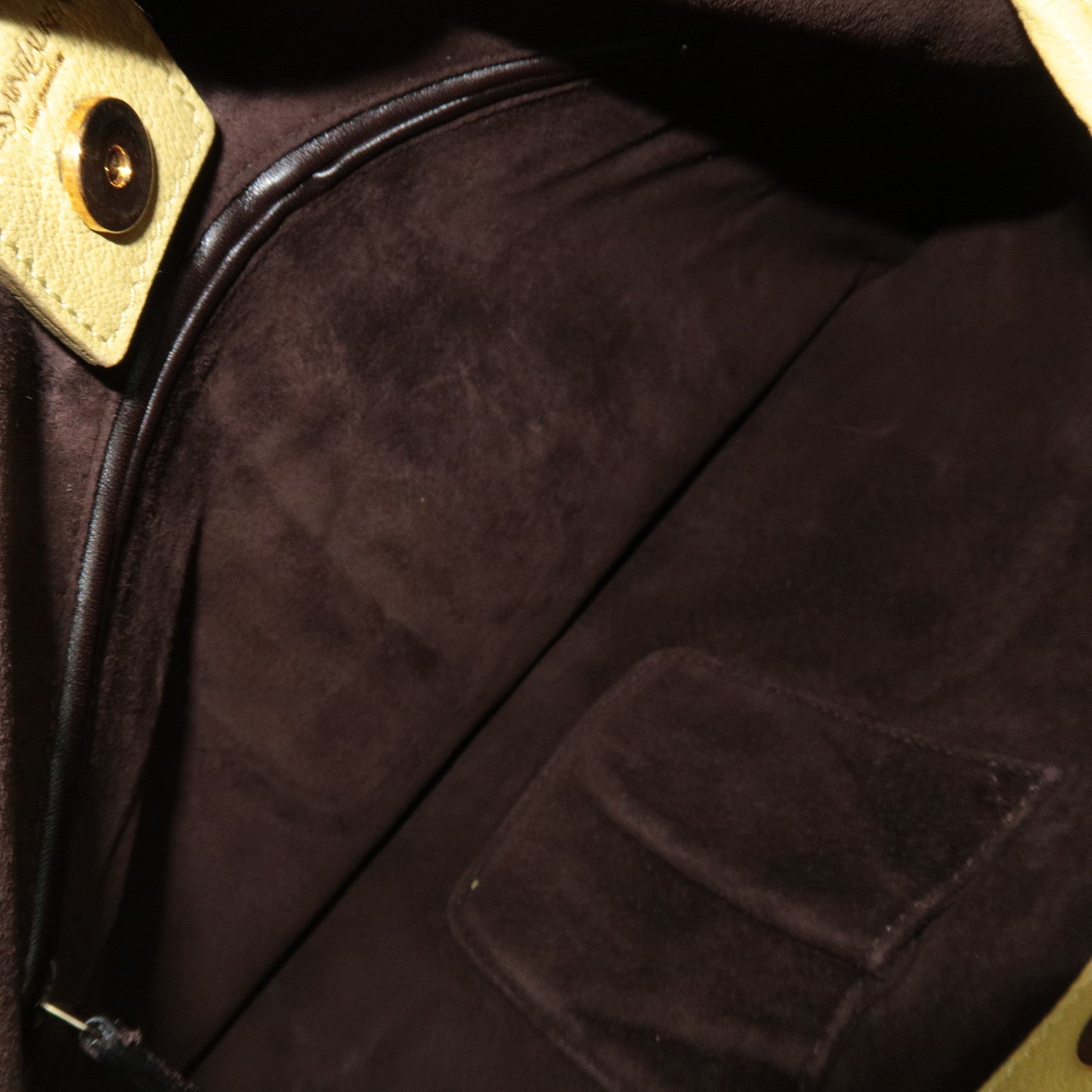 SAINT LAURENT YSL Saint Tropez Ruffle Leather Shoulder Bag Yellow 129132 *Dust bag