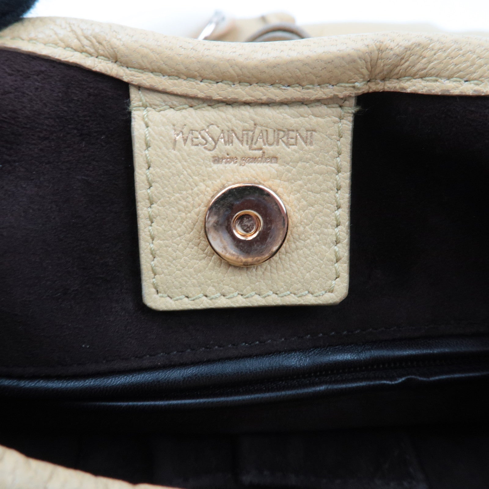 SAINT LAURENT YSL Saint Tropez Ruffle Leather Shoulder Bag Yellow 129132 *Dust bag