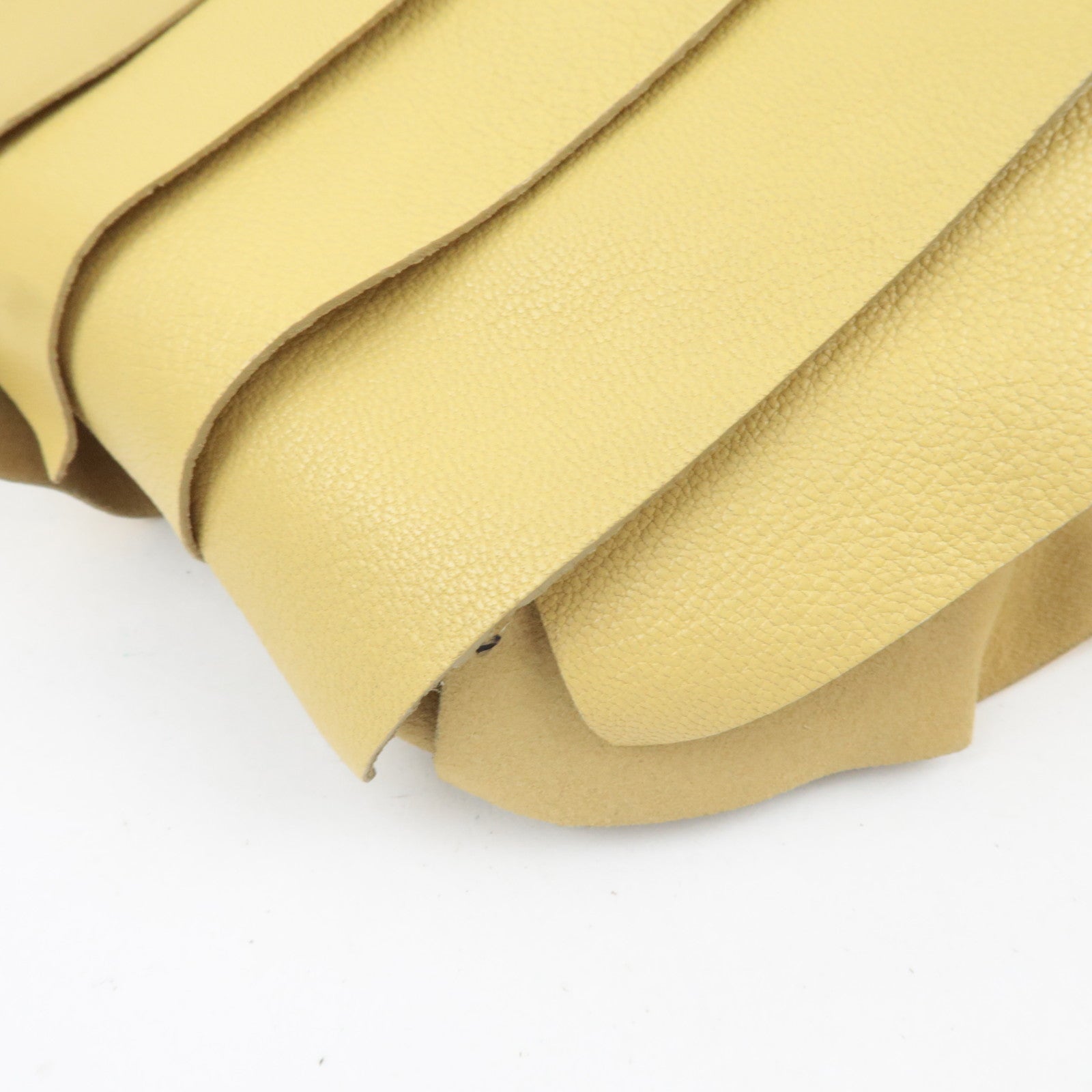 SAINT LAURENT YSL Saint Tropez Ruffle Leather Shoulder Bag Yellow 129132 *Dust bag