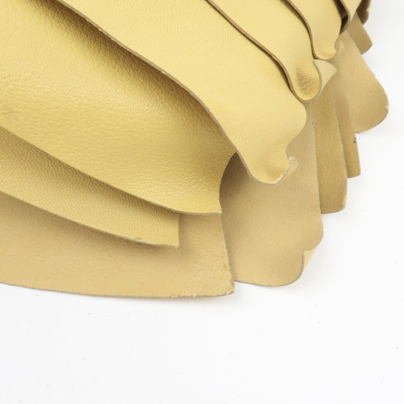 SAINT LAURENT YSL Saint Tropez Ruffle Leather Shoulder Bag Yellow 129132 *Dust bag