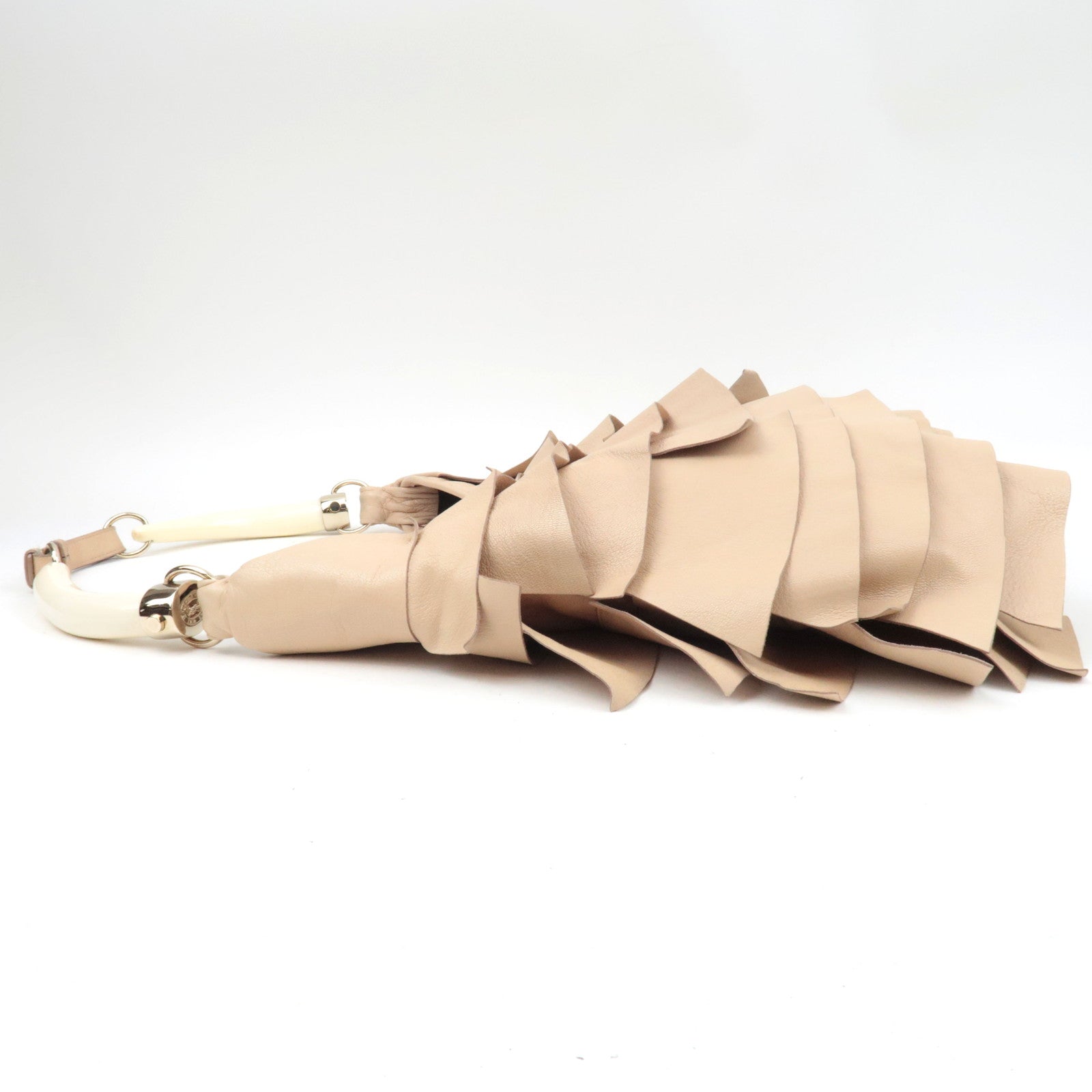 SAINT LAURENT YSL Saint Tropez Leather Shoulder Bag Beige 129132