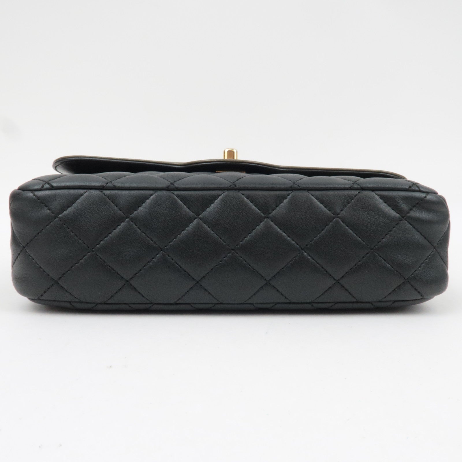 CHANEL Bi Color Matelasse Double Chain Shoulder Bag Lambskin Black Khaki 23759083