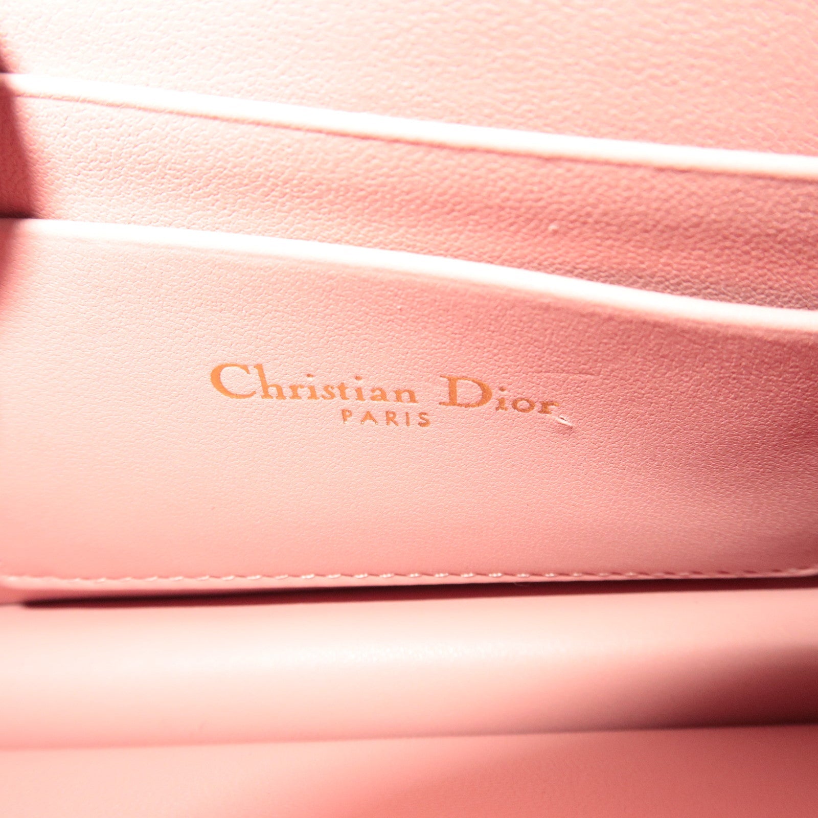 Christian Dior Cannage My Dior Lambskin Mini Chain Bag Pink Gold HDW S0980ONMJ *Dust bag, Chain strap