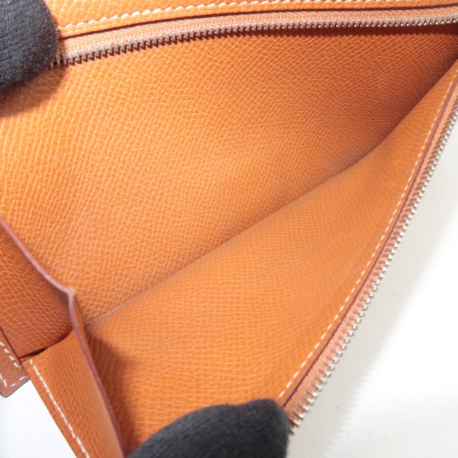 HERMES Bearn Dupli Veau-Epsom Wallet □J Stamp (2006) Brown