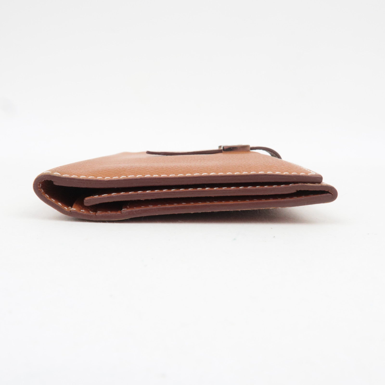 HERMES Bearn Dupli Veau-Epsom Wallet □J Stamp (2006) Brown