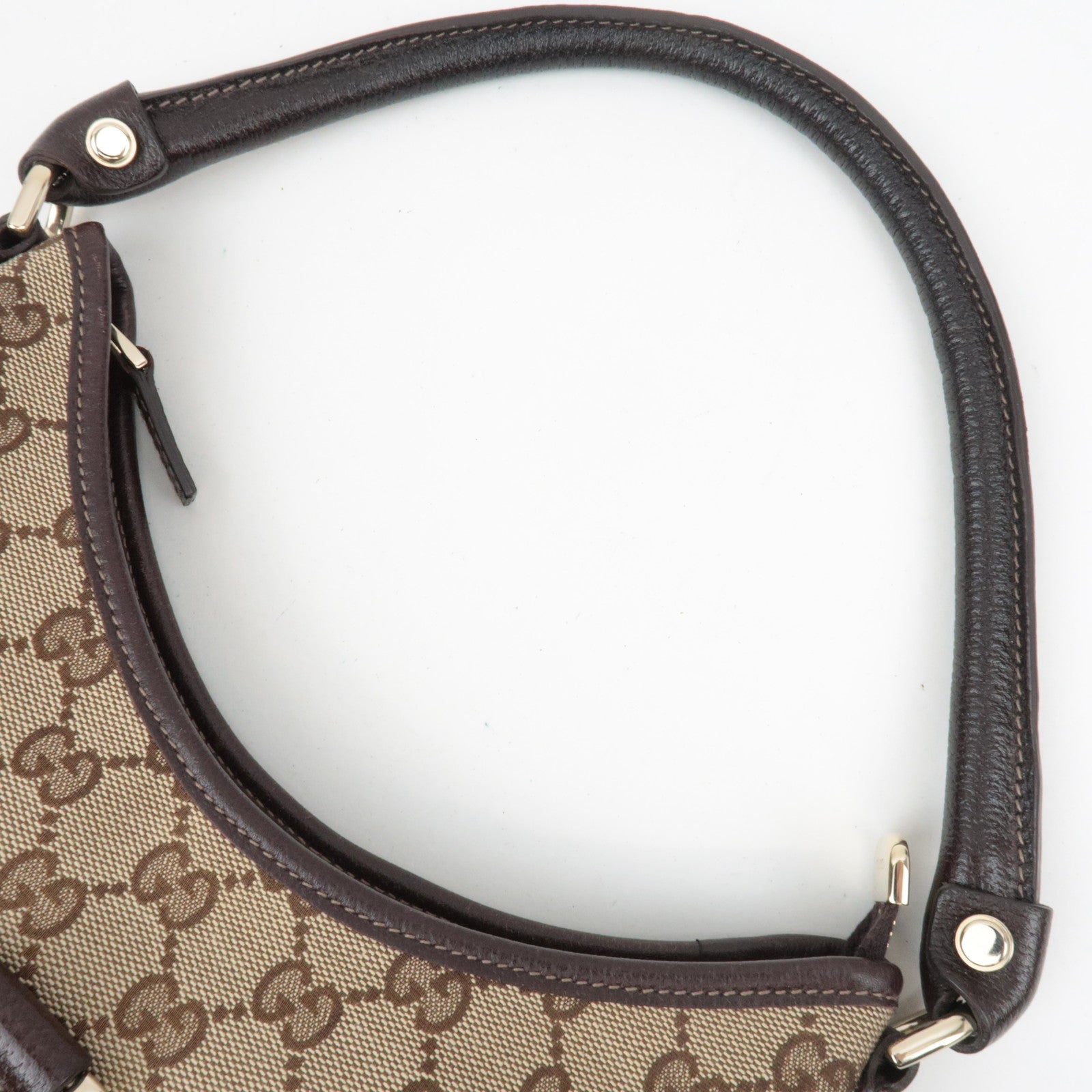 GUCCI Abby Shoulder Bag GG Canvas Leather Beige Brown 130738 *Dust bag