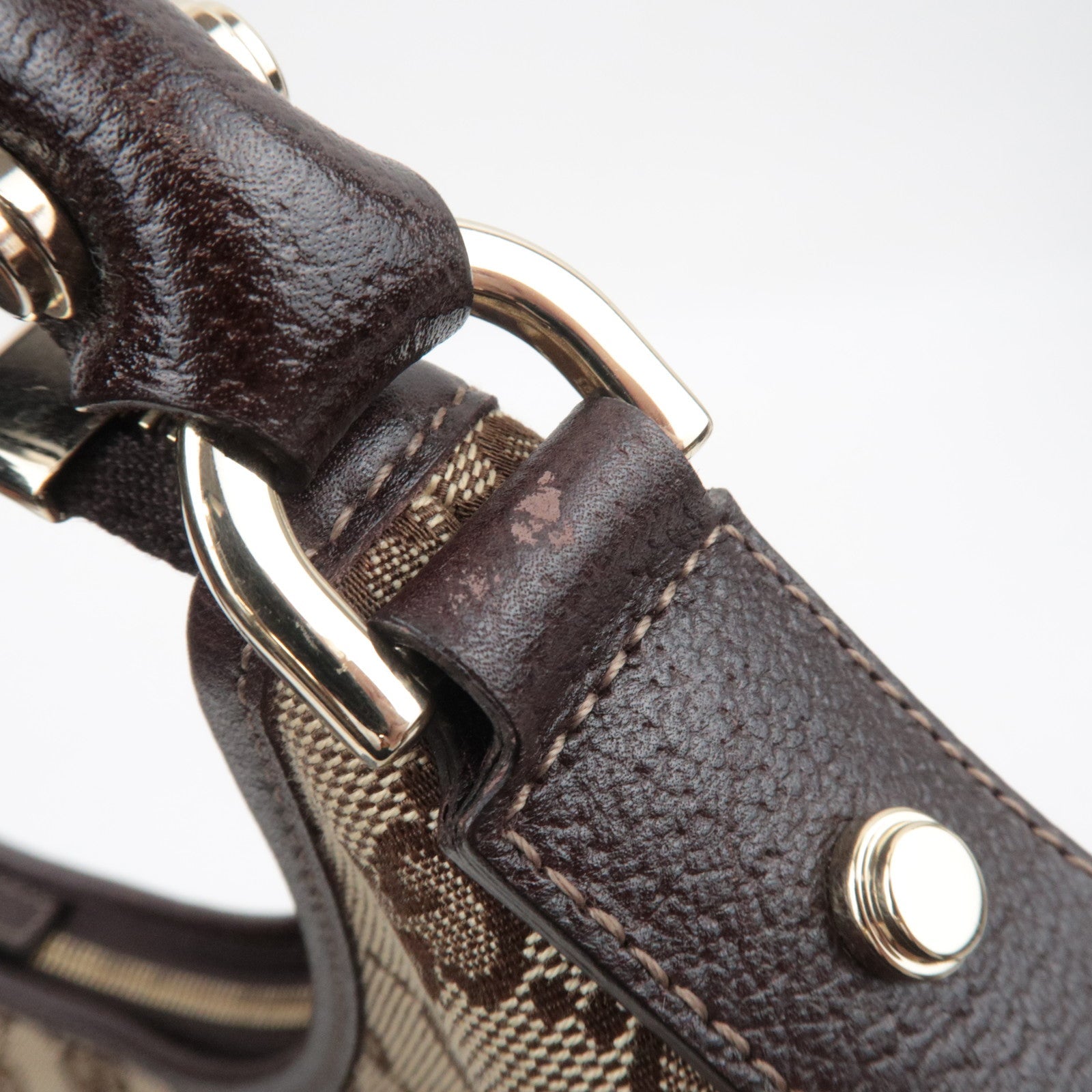 GUCCI Abby Shoulder Bag GG Canvas Leather Beige Brown 130738 *Dust bag