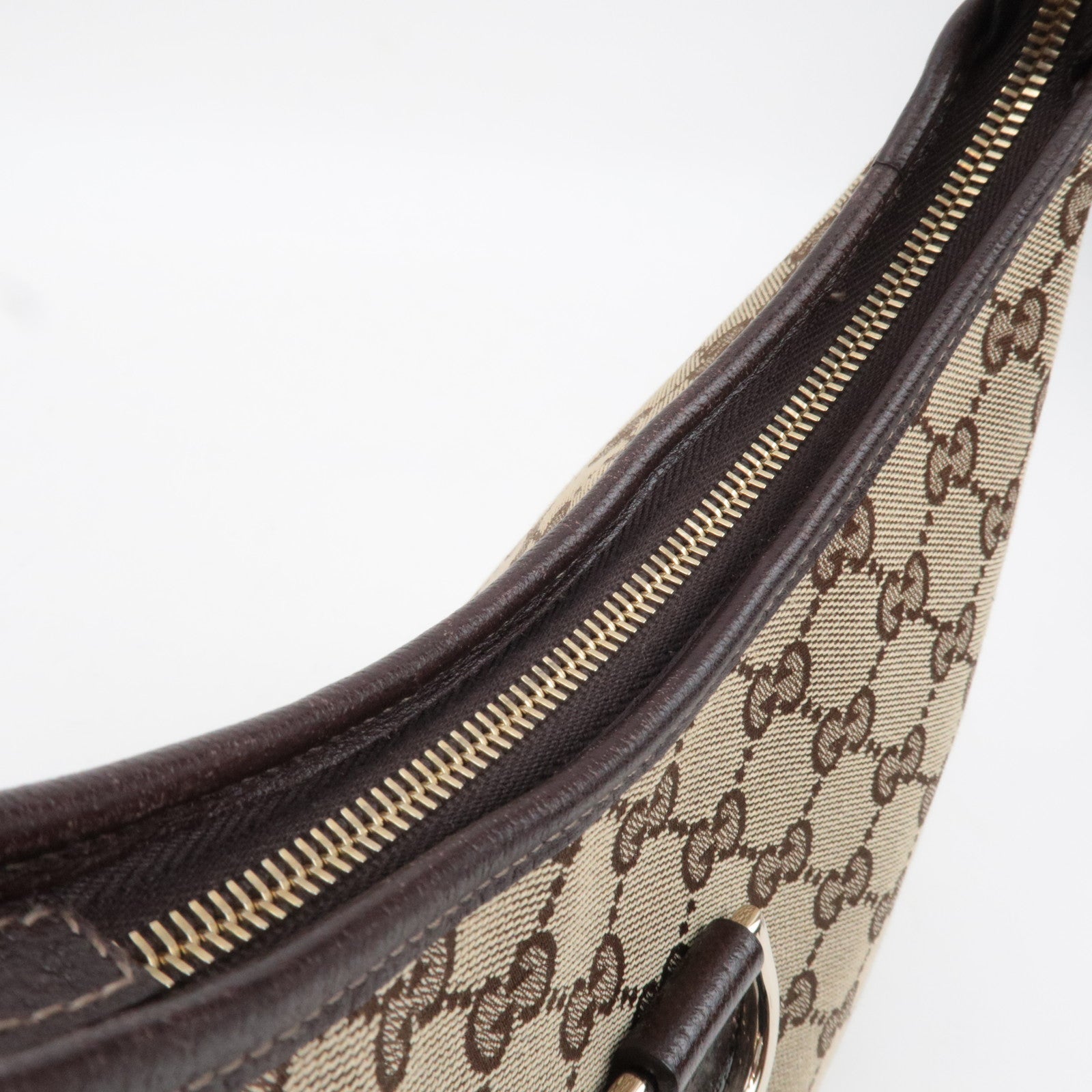 GUCCI Abby Shoulder Bag GG Canvas Leather Beige Brown 130738 *Dust bag