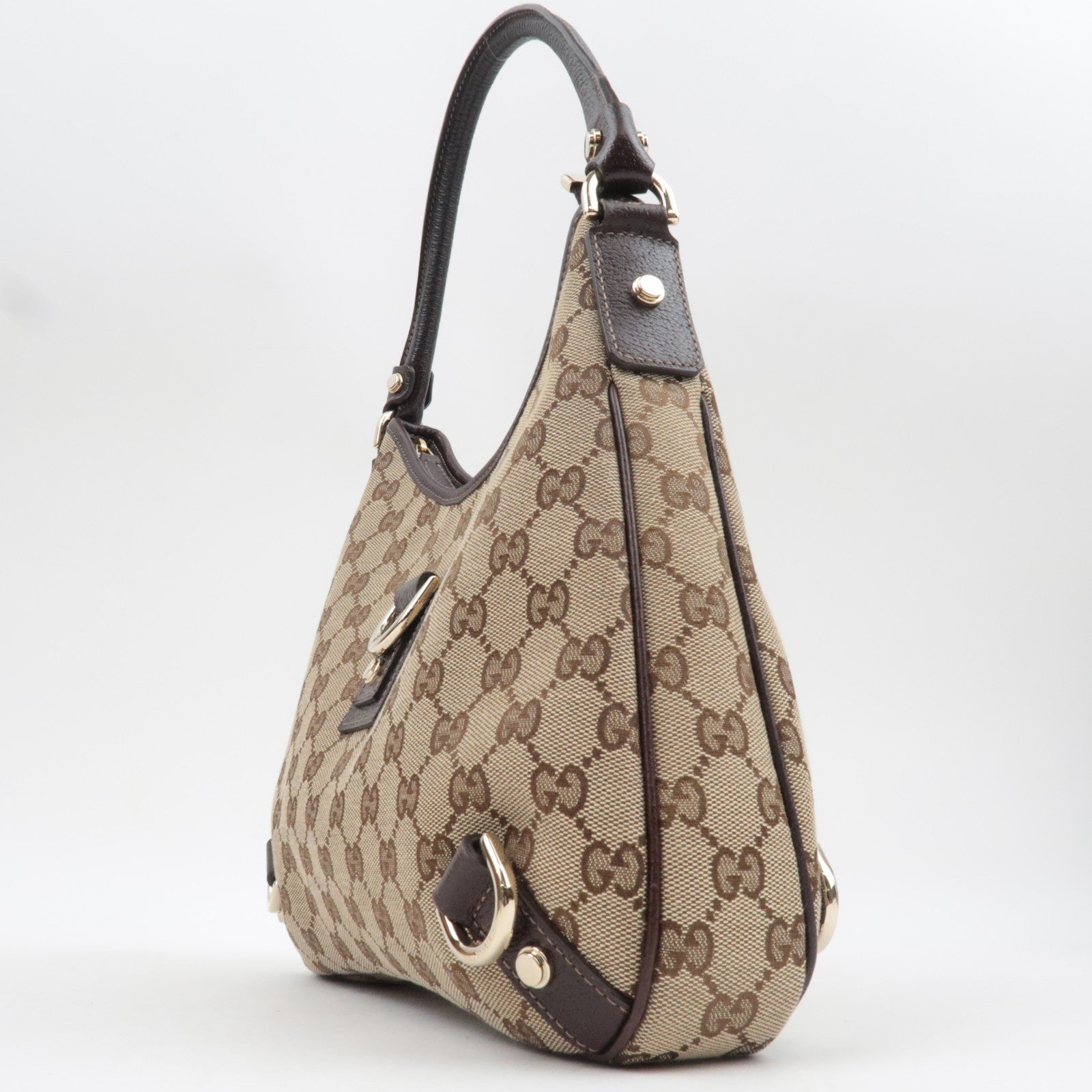 GUCCI Abby Shoulder Bag GG Canvas Leather Beige Brown 130738 *Dust bag