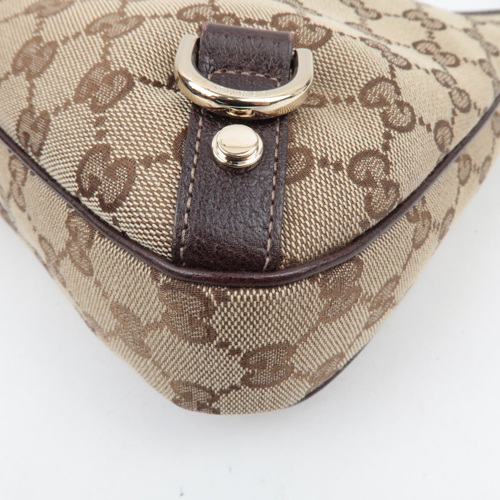 GUCCI Abby Shoulder Bag GG Canvas Leather Beige Brown 130738 *Dust bag