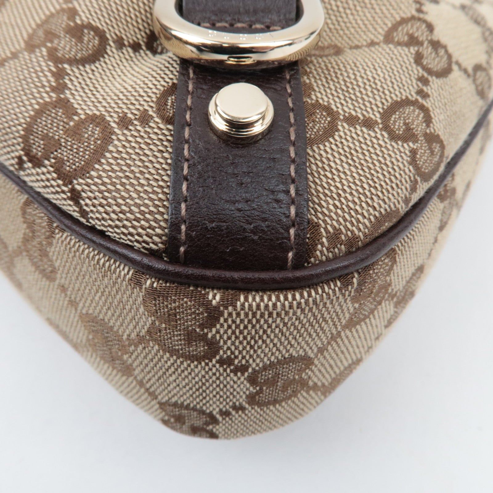 GUCCI Abby Shoulder Bag GG Canvas Leather Beige Brown 130738 *Dust bag