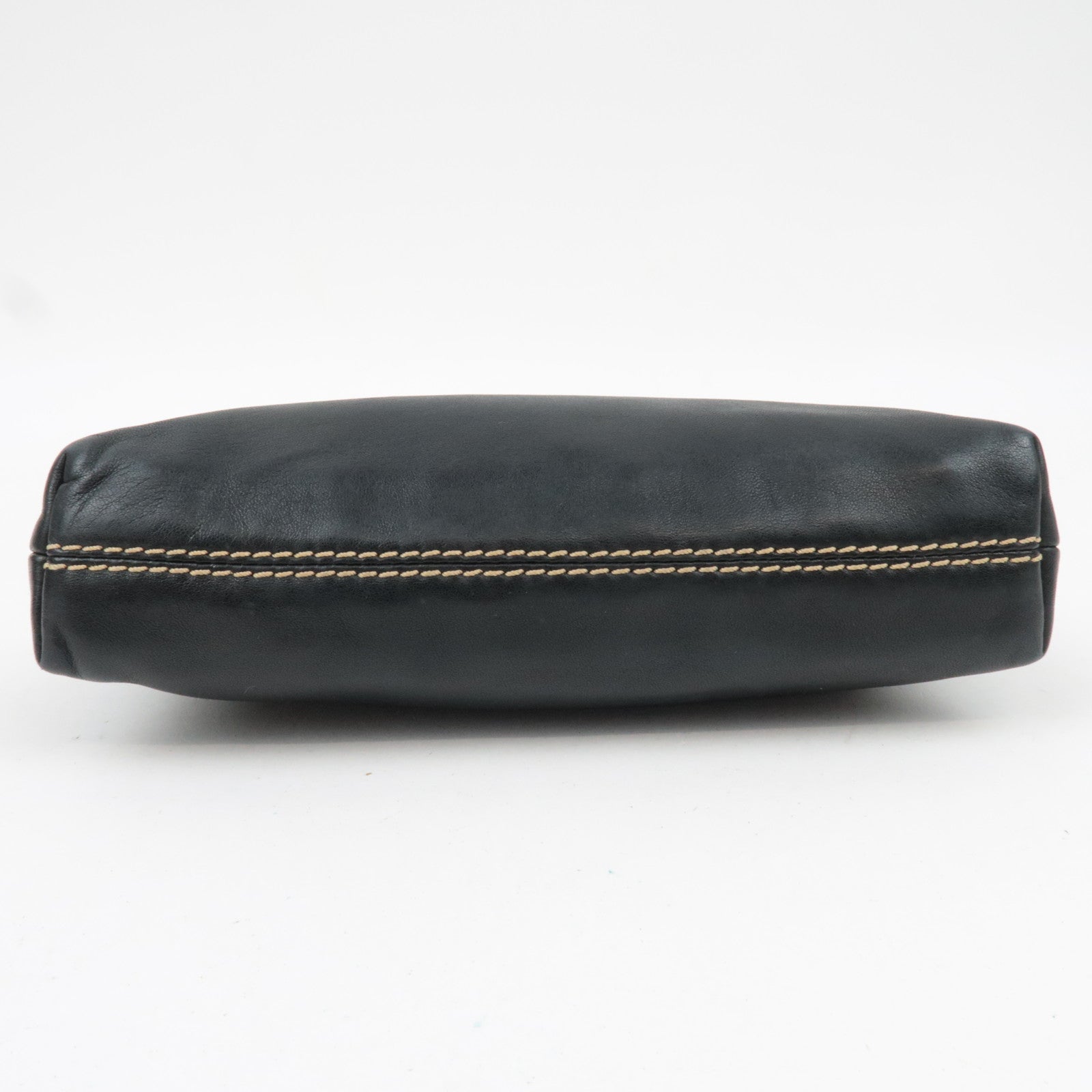 CHANEL Logo Chain Shoulder Bag Lambskin Black Silver HDW 9286794