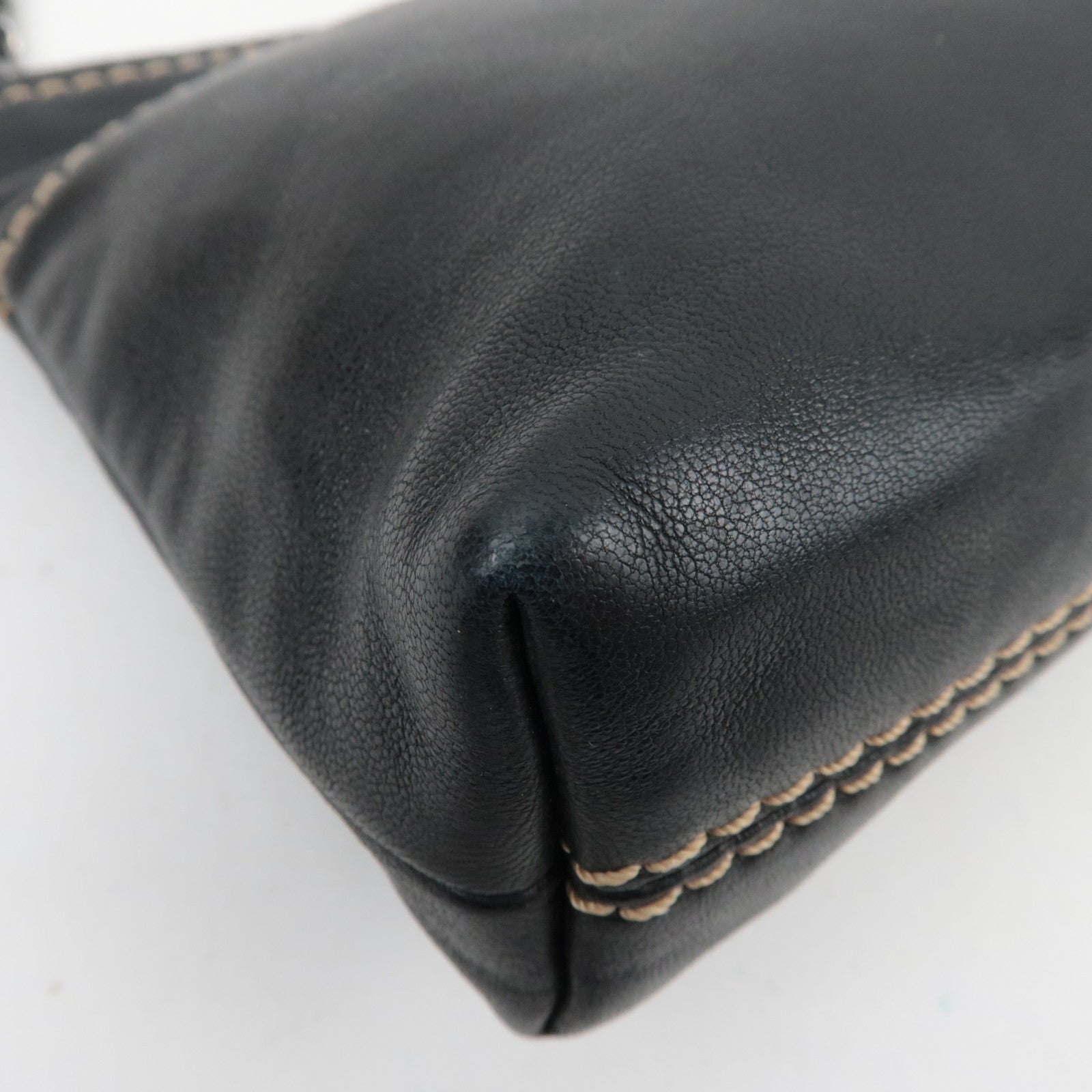 CHANEL Logo Chain Shoulder Bag Lambskin Black Silver HDW 9286794