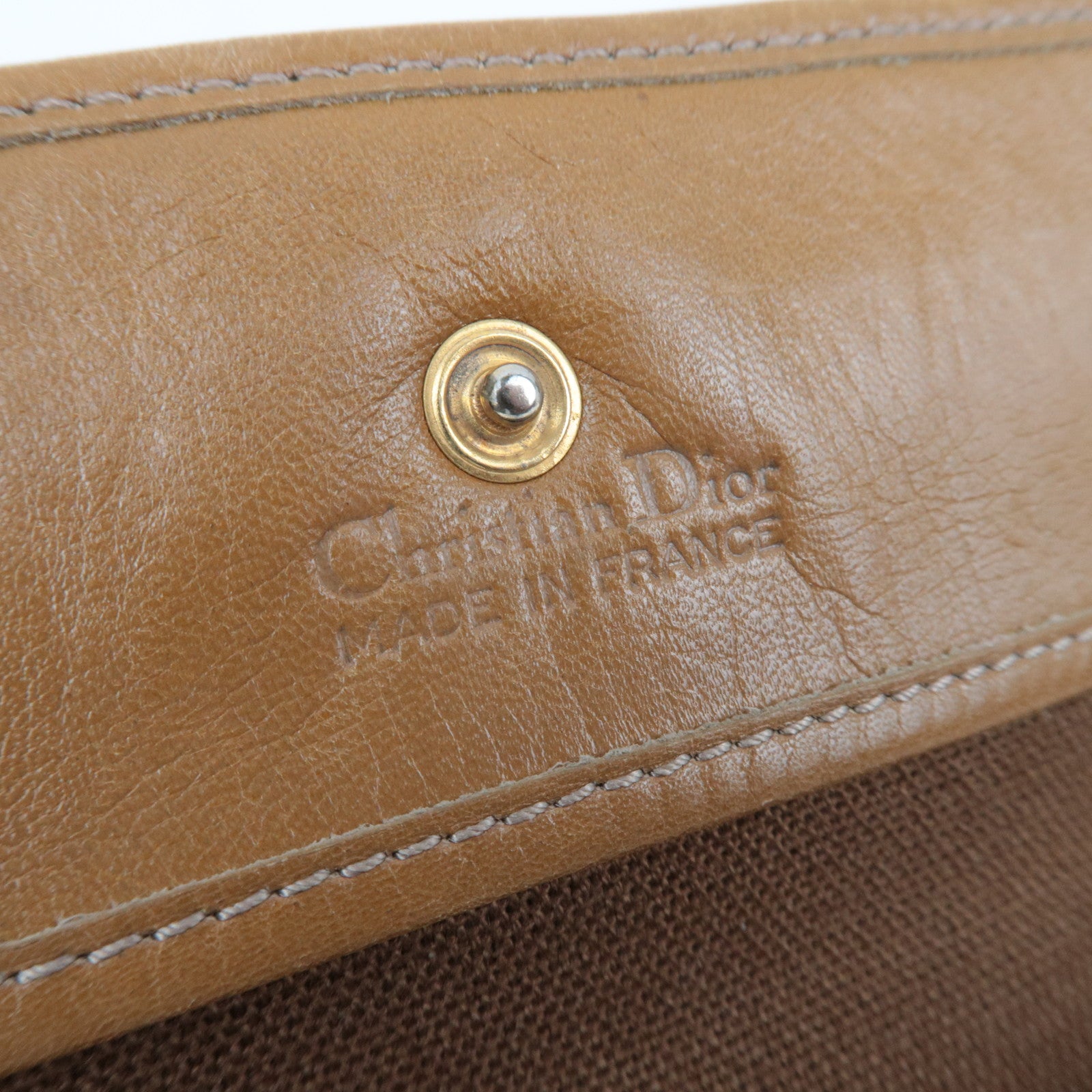 Christian Dior Honeycomb PVC Leather Pouch Black Brown