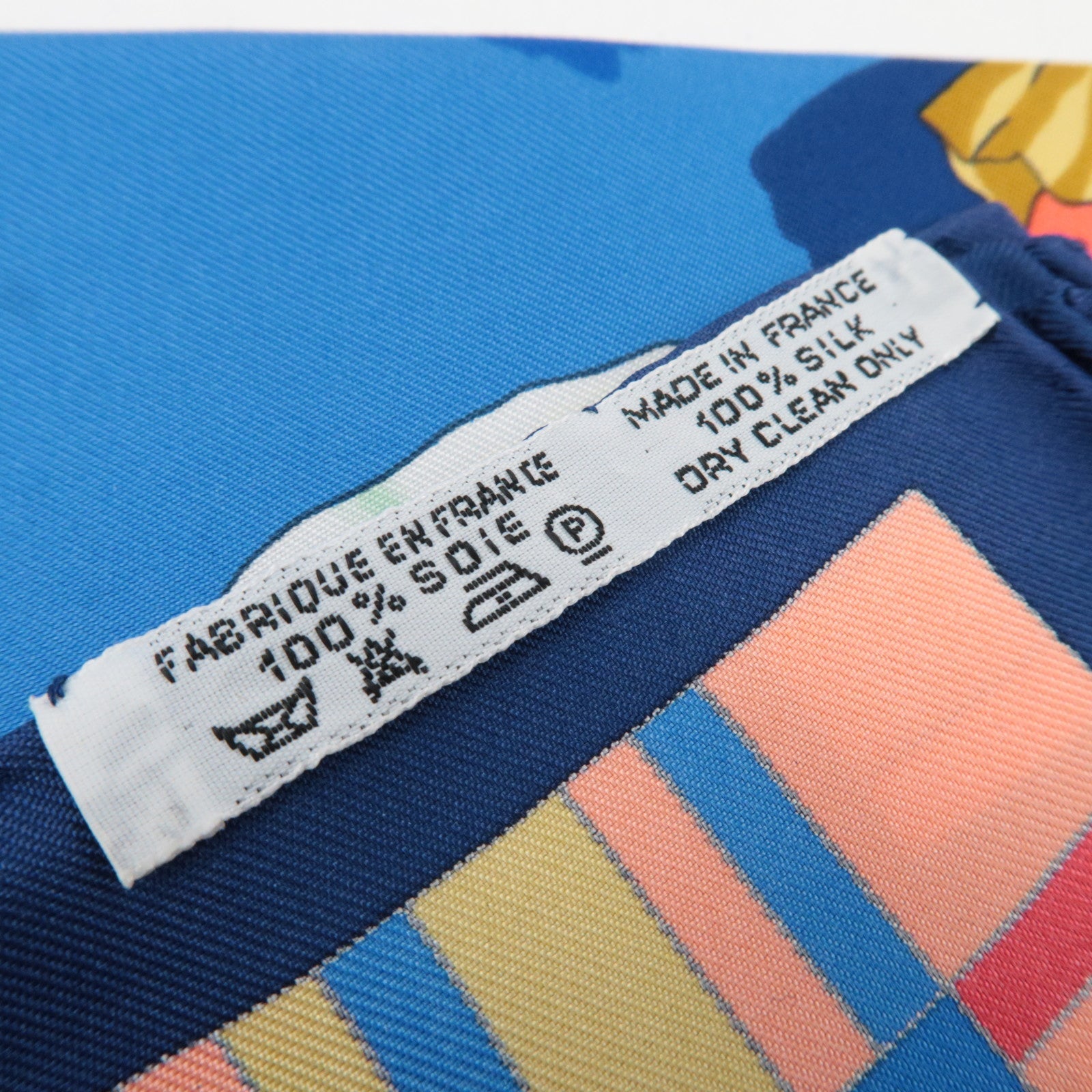 HERMES Carre 90 Scarf PRIERES AU VENT 100% Silk Blue