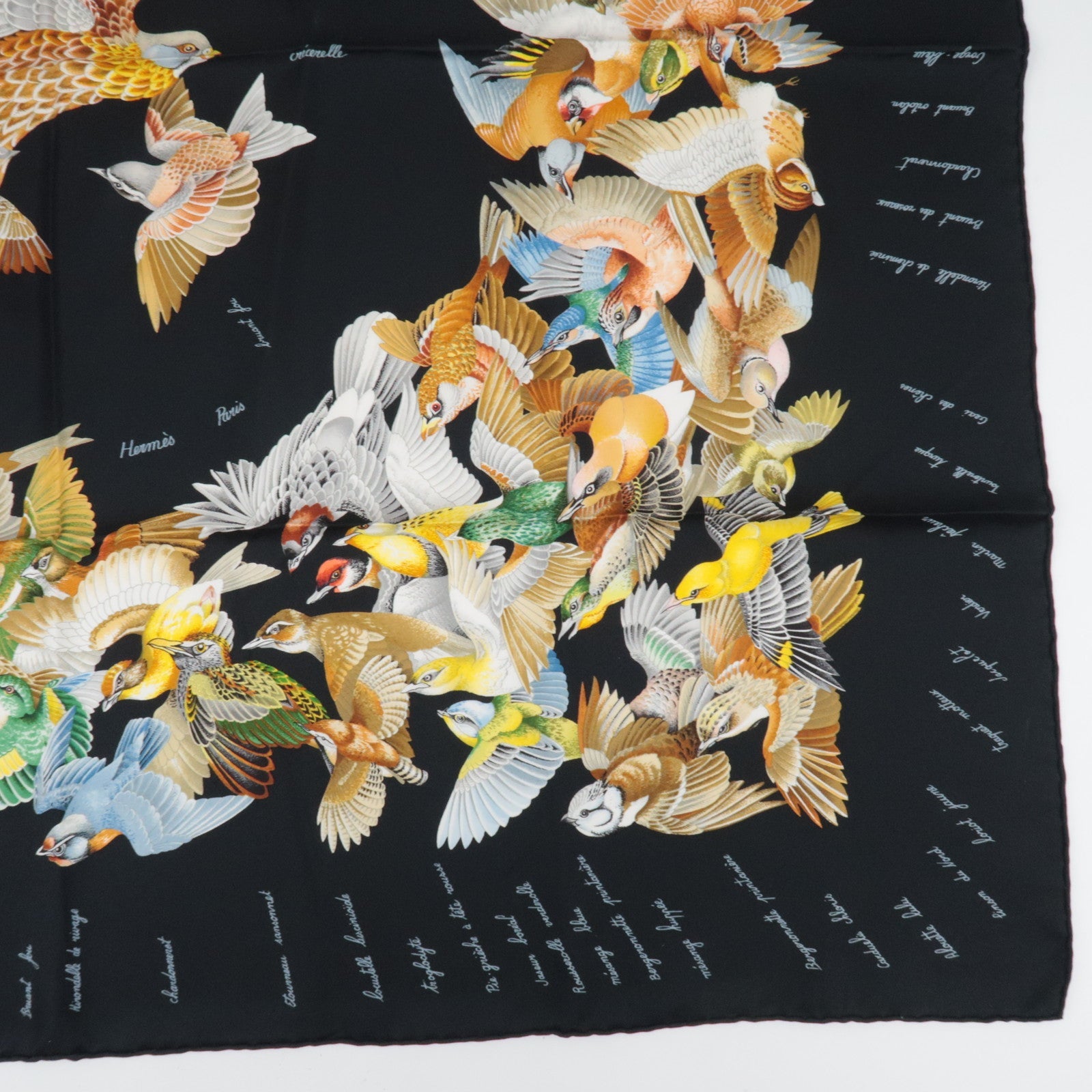 HERMES Carre 90 Scarf L'intrus 100% Silk Black