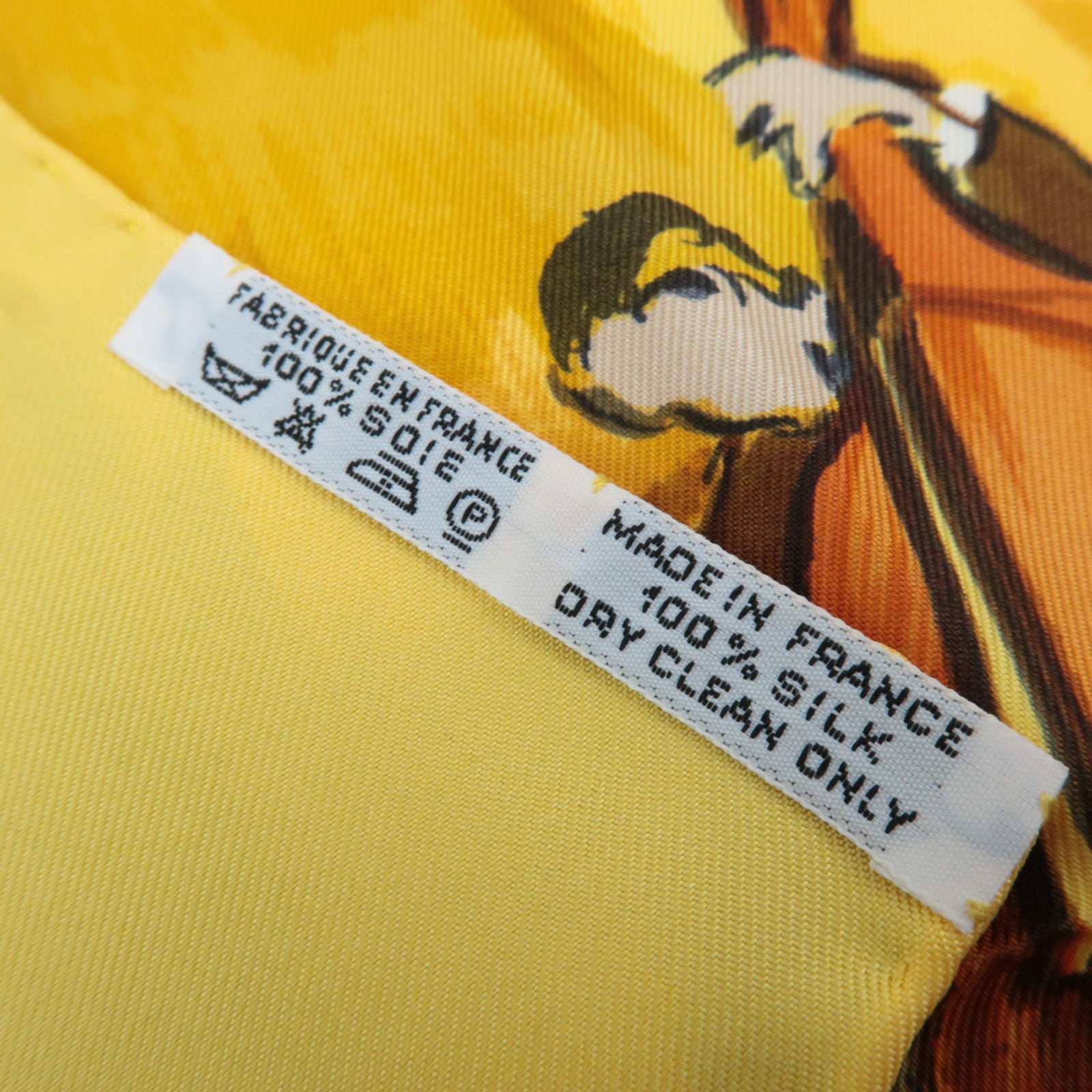 HERMES Carre 90 Scarf CONCERTO 100% Silk Yellow