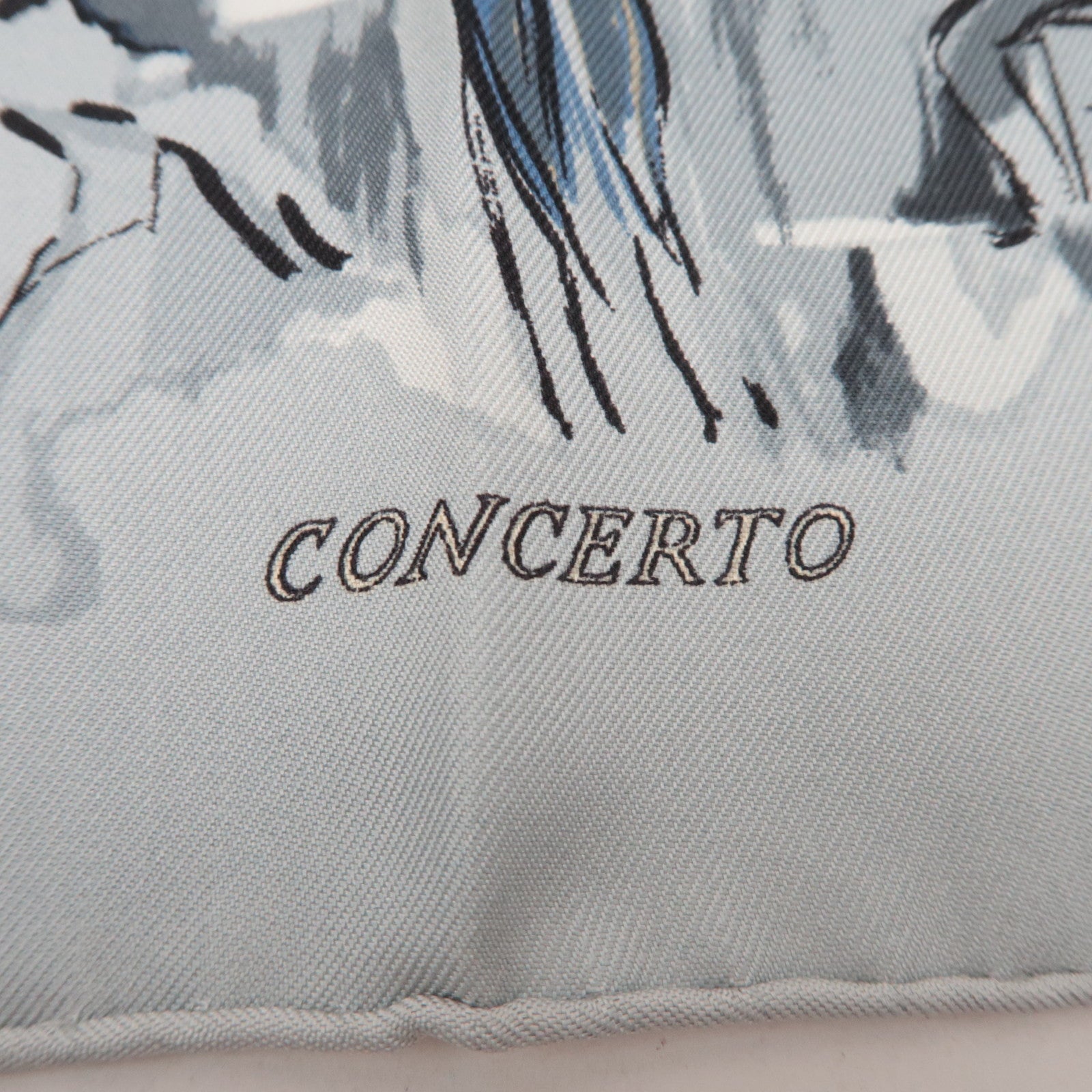 HERMES Petit Carre Carre 40 Scarf CONCERTO 100% Silk Gray