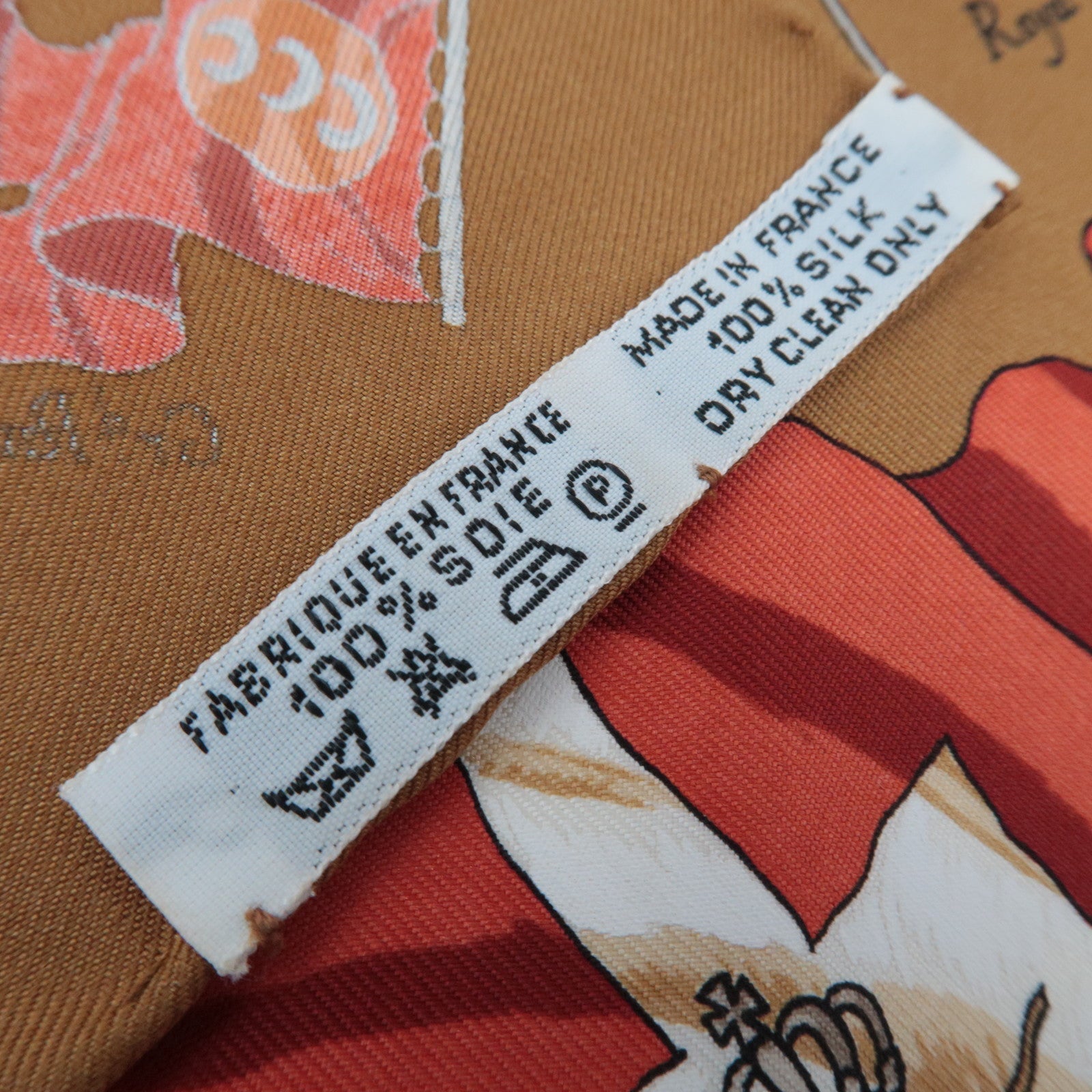 HERMES Petit Carre Carre 40 Scarf PAVOIS 100% Silk Brown