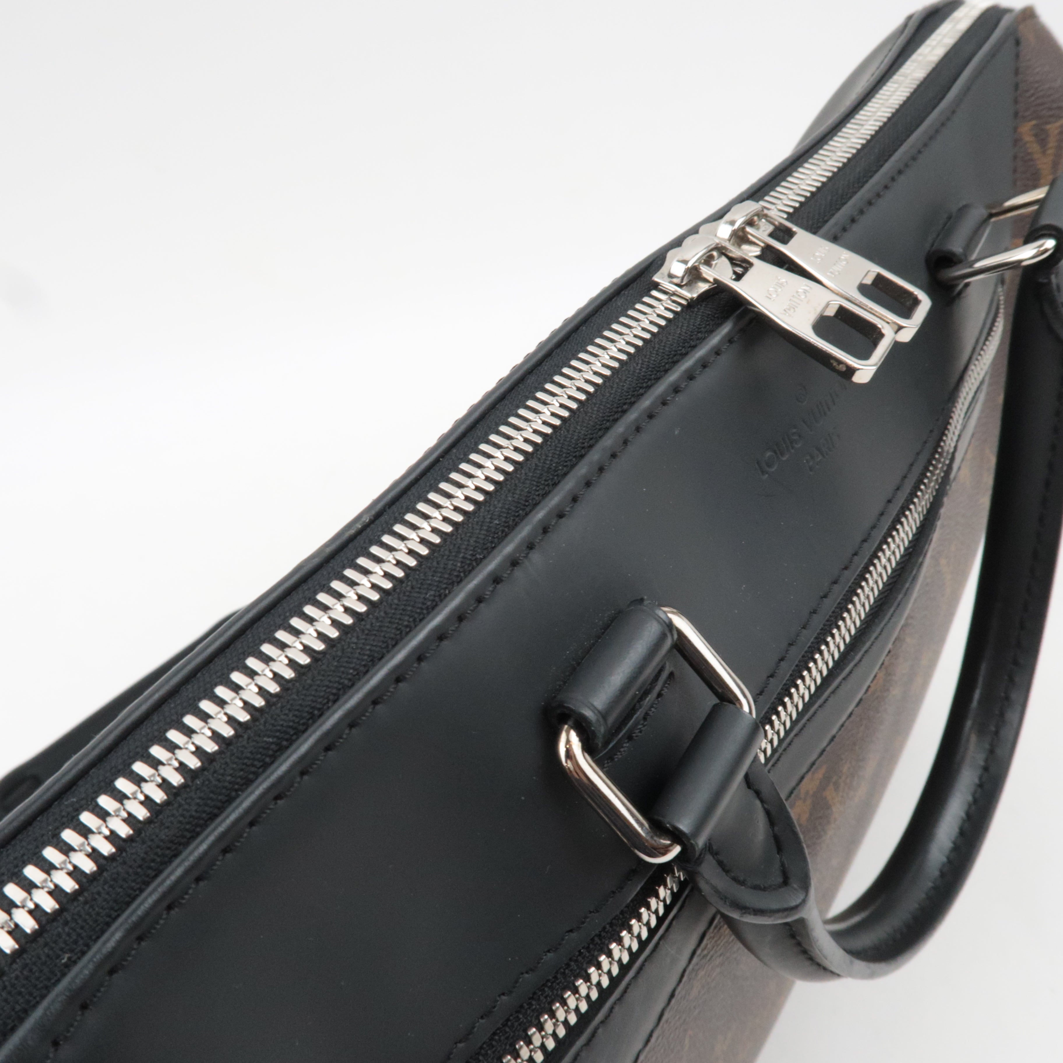 Louis Vuitton Monogram Macassar Porte Documents Jour 2Way Handbag M54019 CA4185 *Strap