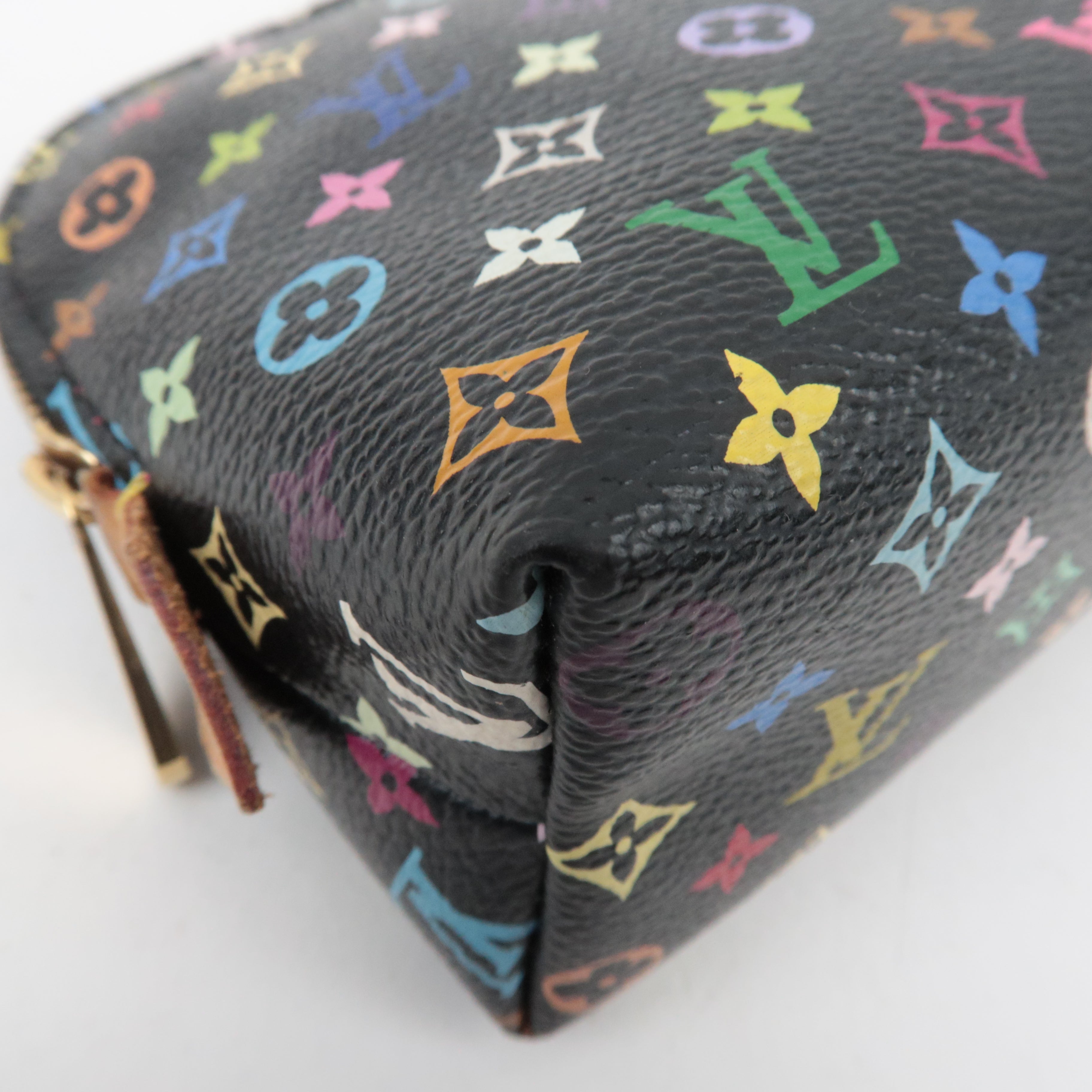 Louis Vuitton Monogram Multicolore Pochette Cosmetic Pouch Noir Grunard M47355 CA4121