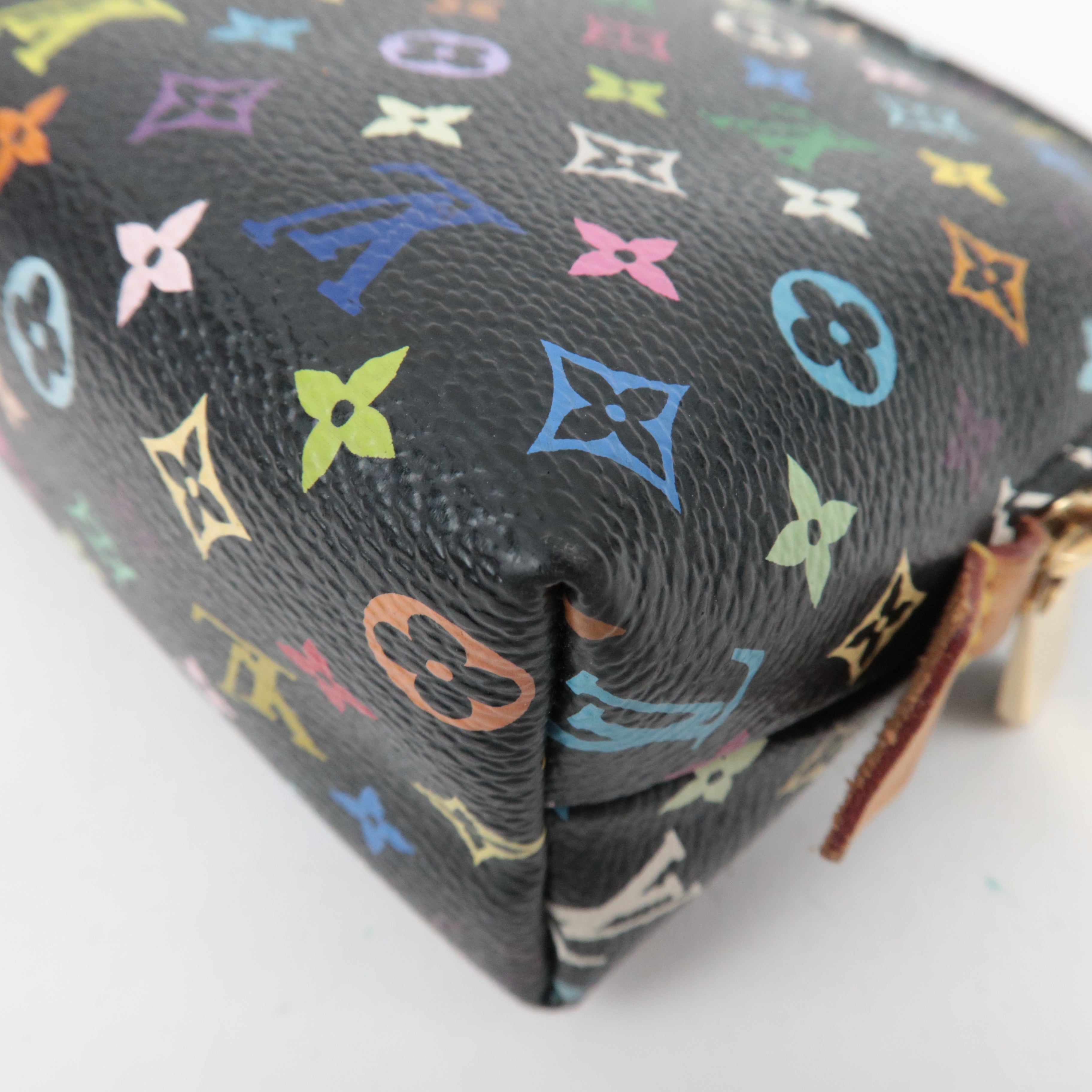 Louis Vuitton Monogram Multicolore Pochette Cosmetic Pouch Noir Grunard M47355 CA4121