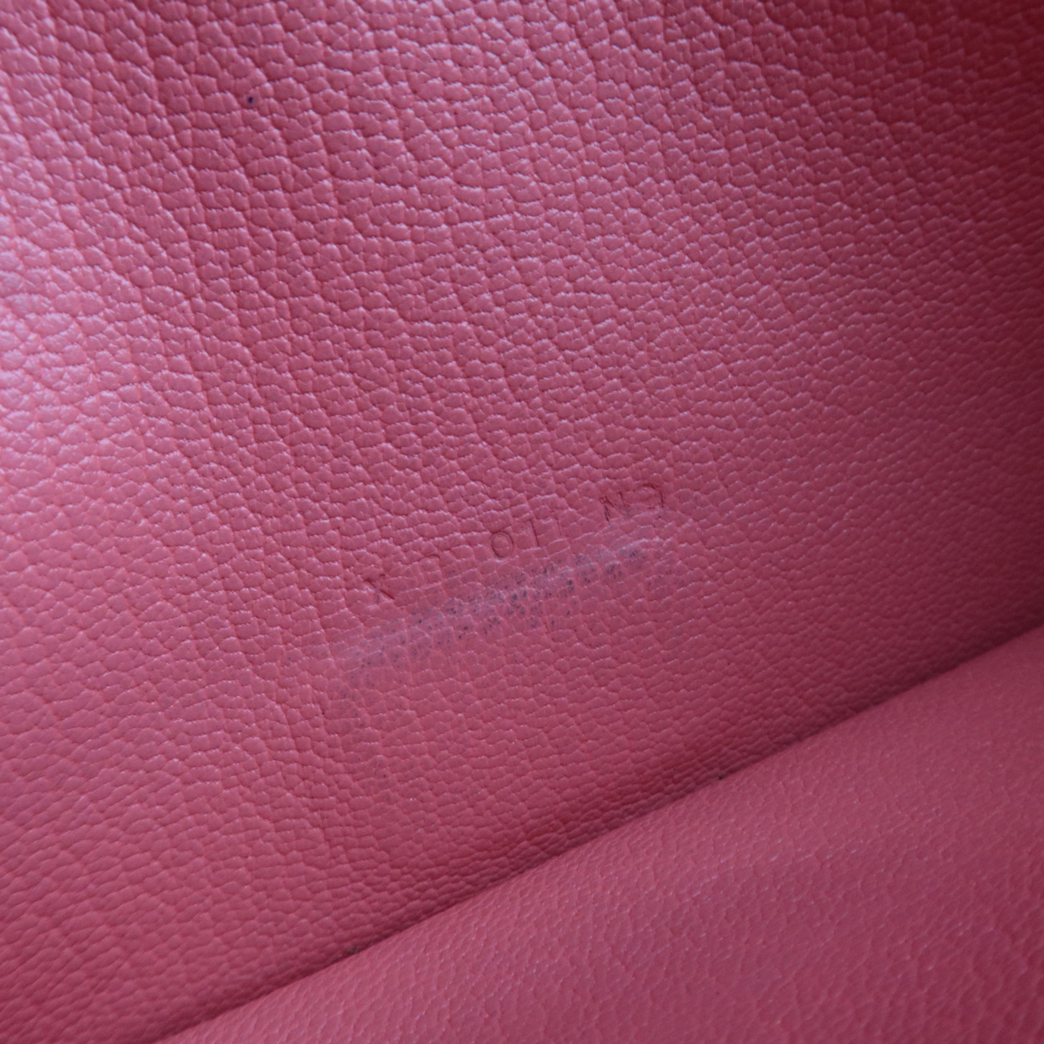 HERMES Bearn Soufflet Bifold Long Wallet X Stamp (2016) Chevre Rose Azalea Silver HDW *Box