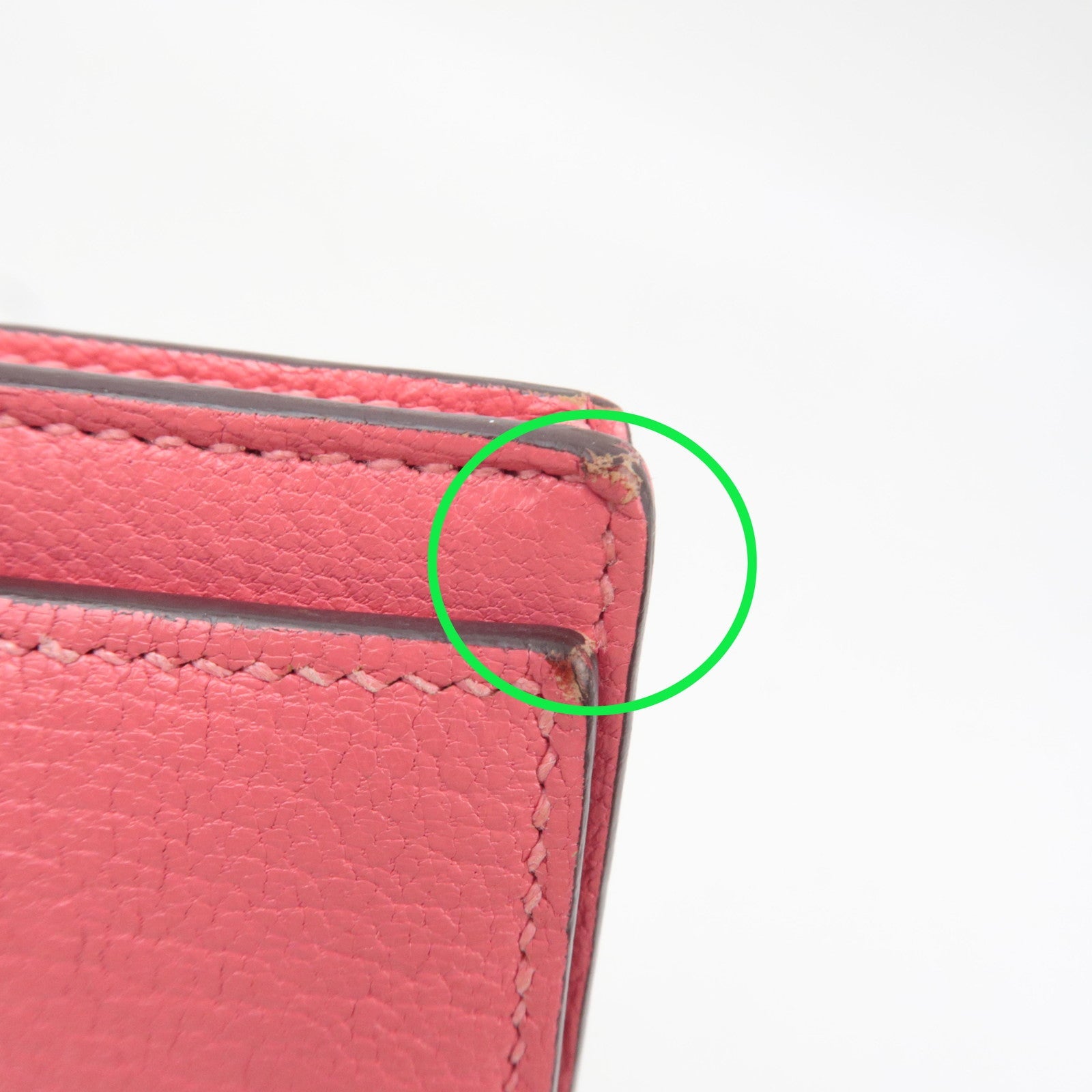 HERMES Bearn Soufflet Chevre Bifold Long Wallet C Stamp (2018) Rose Azalea Silver HDW *Box