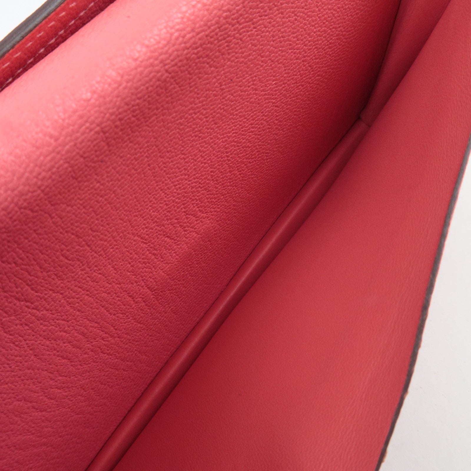 HERMES Bearn Soufflet Chevre Bifold Long Wallet C Stamp (2018) Rose Azalea Silver HDW *Box