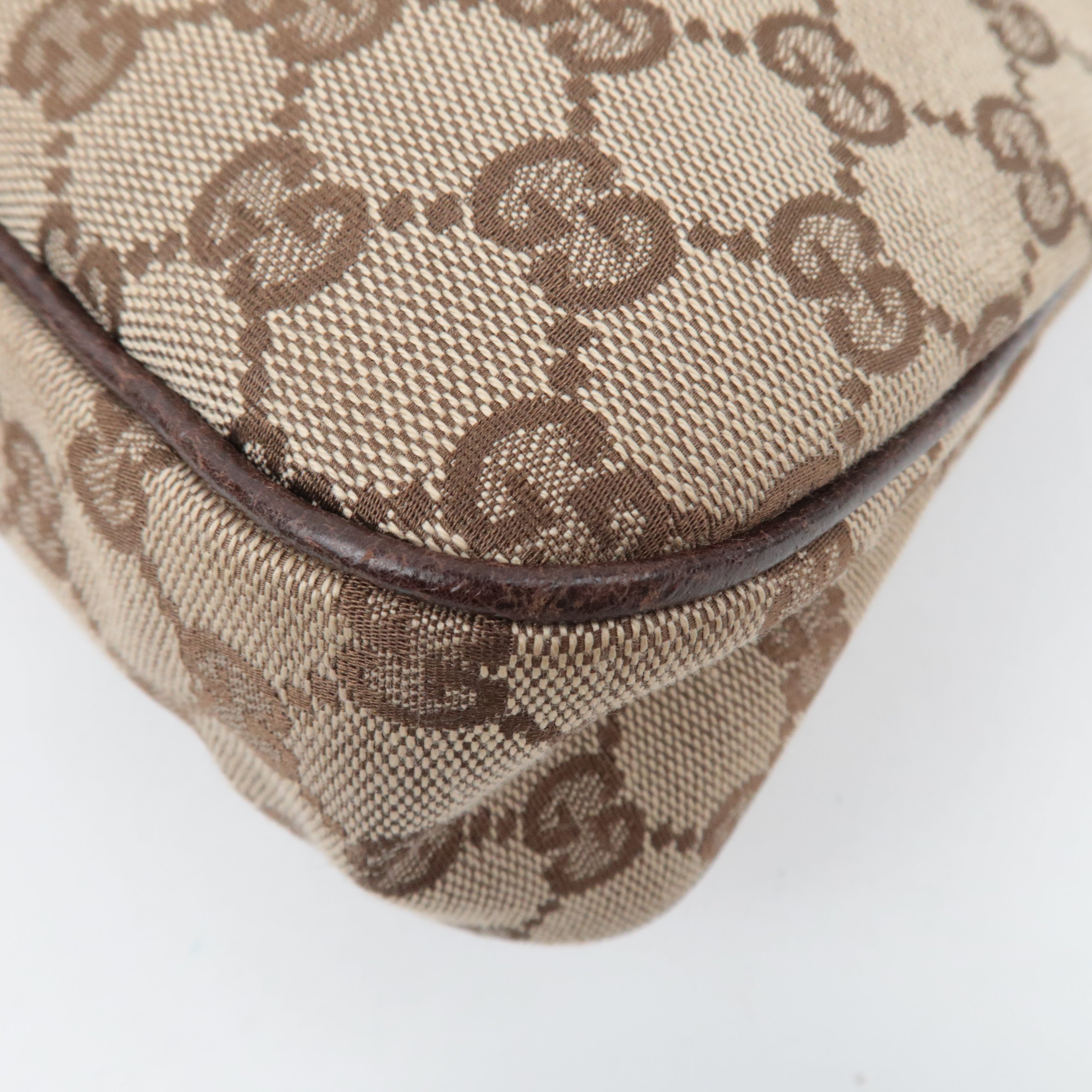 GUCCI GG Canvas Leathe Tote Bag Beige Brown 121023  *Dust bag