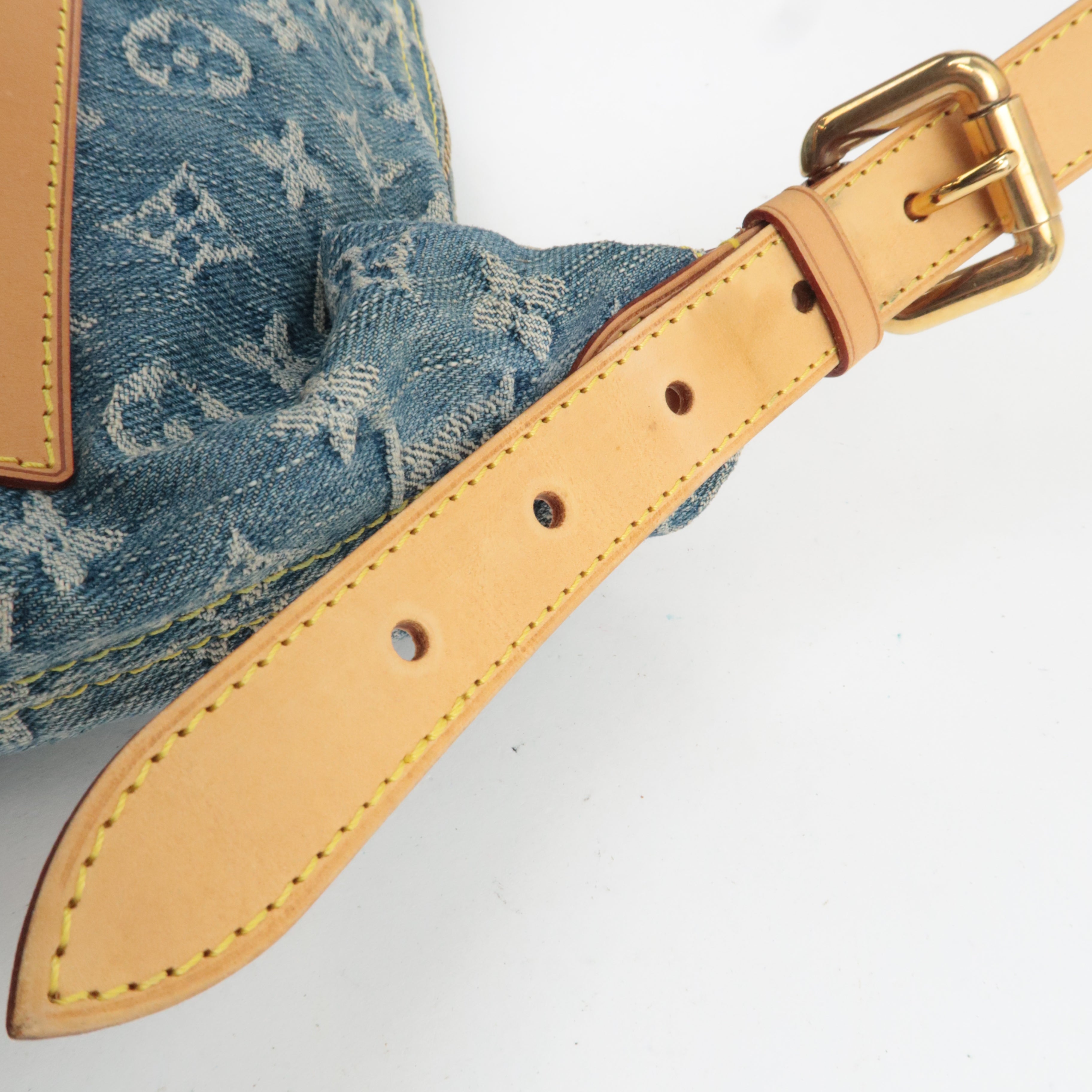 Louis Vuitton Monogram Denim Baggy GM Shoulder Bag Blue M95048 FL0056, TH0096 *Long strap