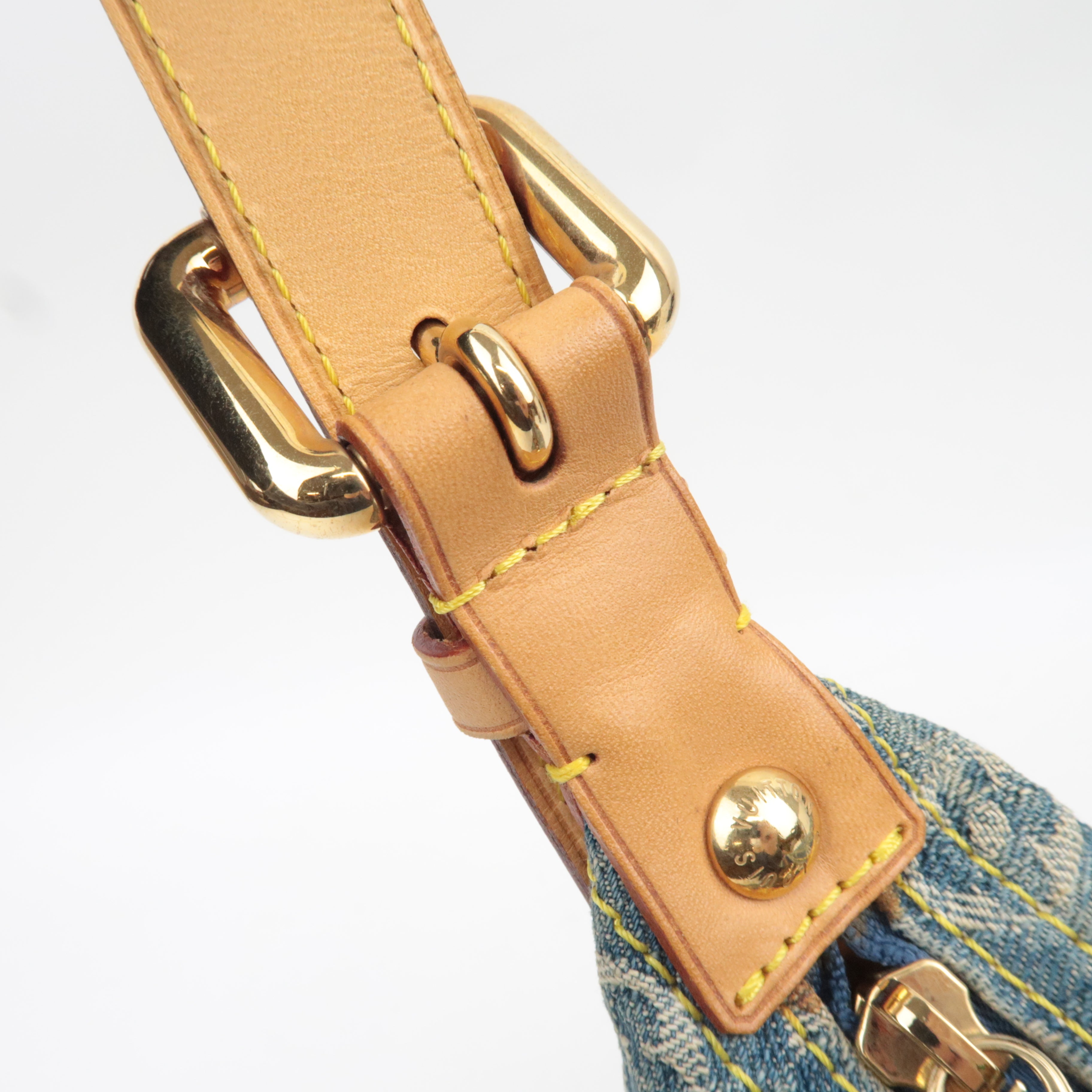 Louis Vuitton Monogram Denim Baggy GM Shoulder Bag Blue M95048 FL0056, TH0096 *Long strap