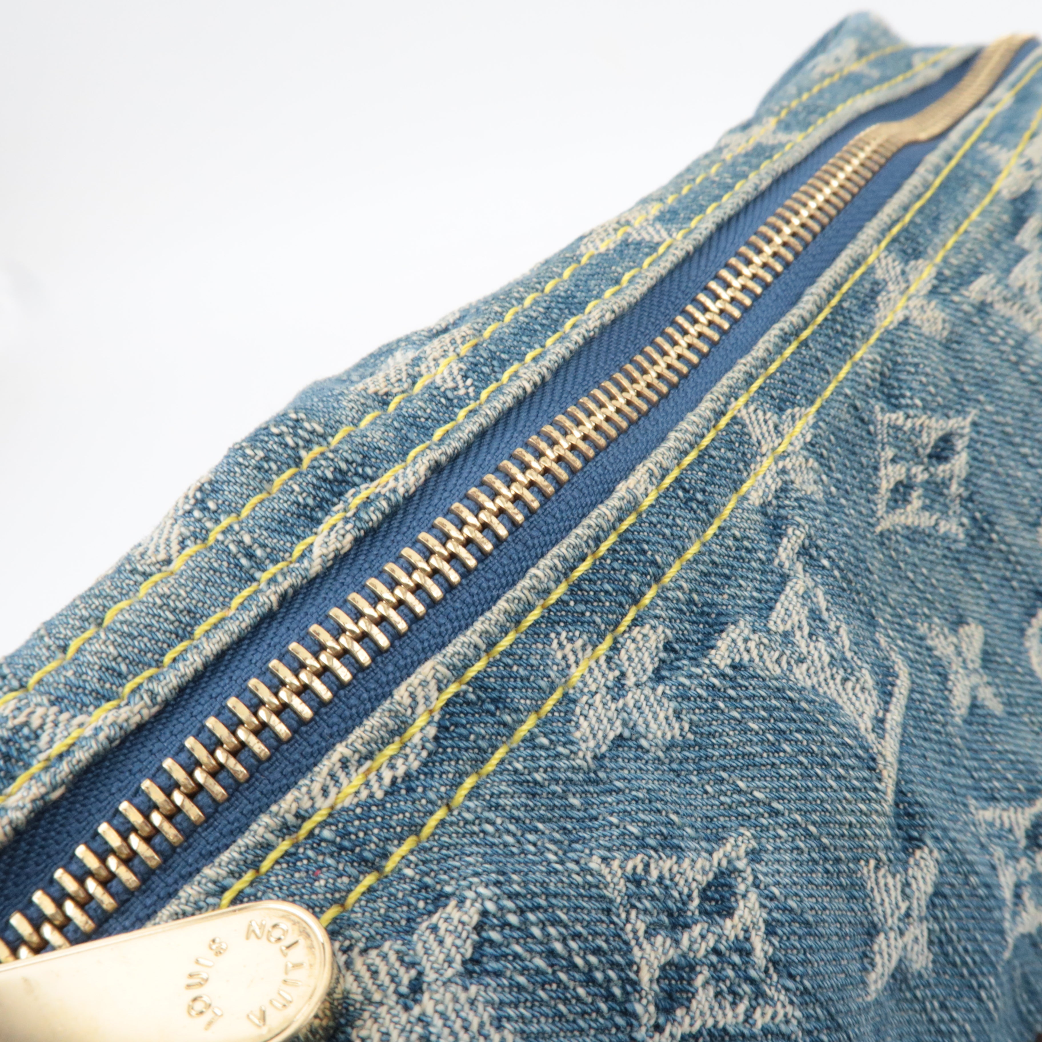 Louis Vuitton Monogram Denim Baggy GM Shoulder Bag Blue M95048 FL0056, TH0096 *Long strap