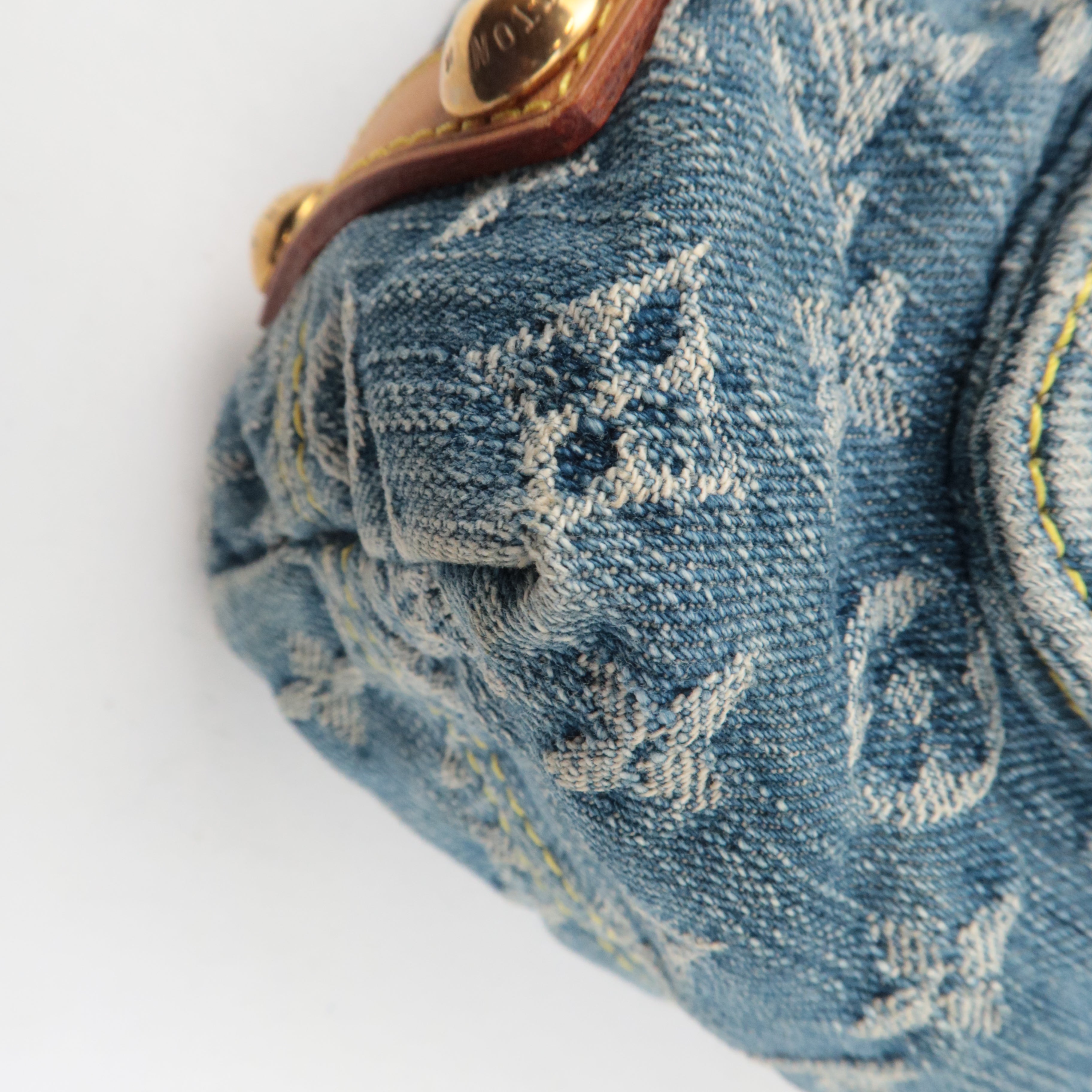 Louis Vuitton Monogram Denim Baggy GM Shoulder Bag Blue M95048 FL0056, TH0096 *Long strap